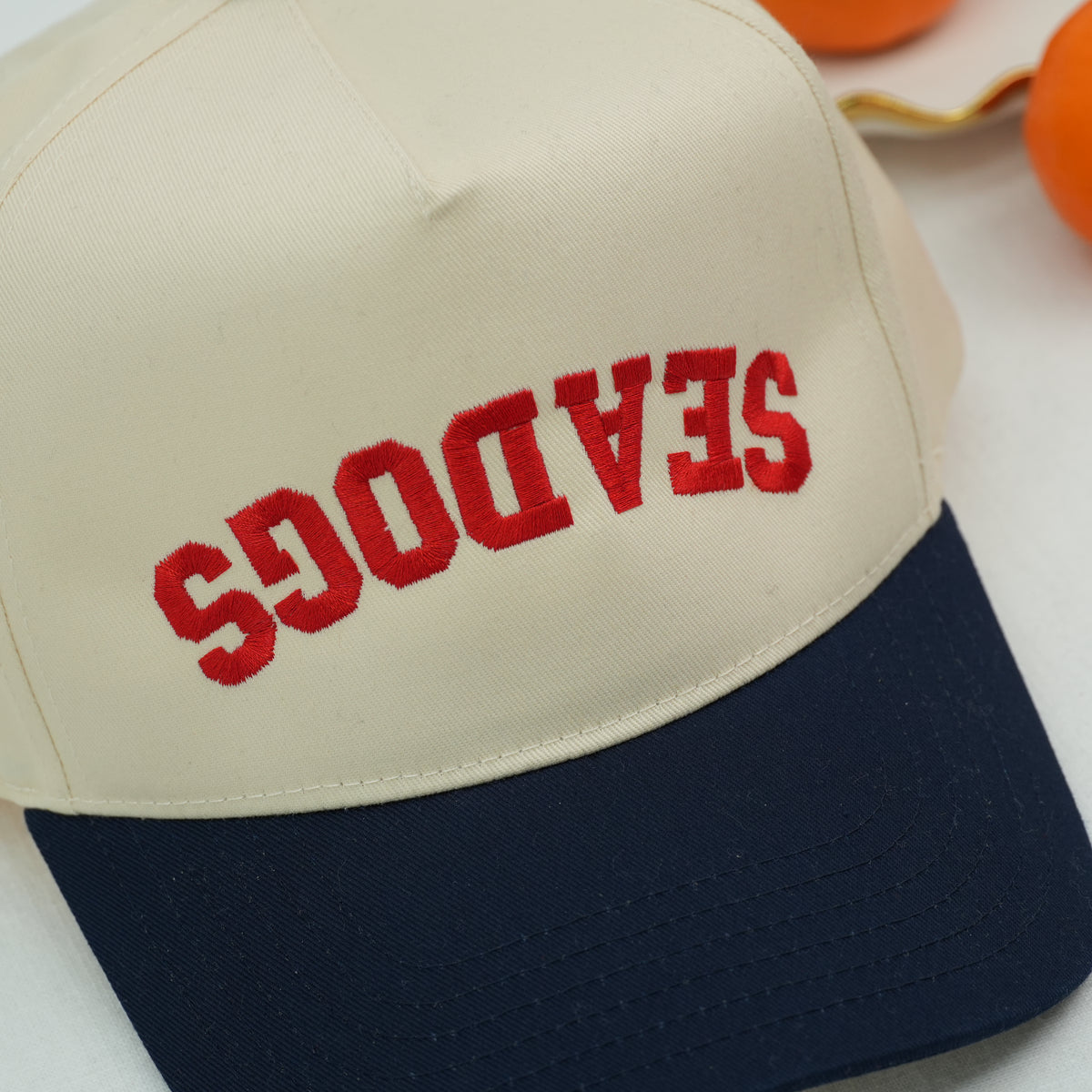 Custom Inverted Text Embroidered Snapback Hat