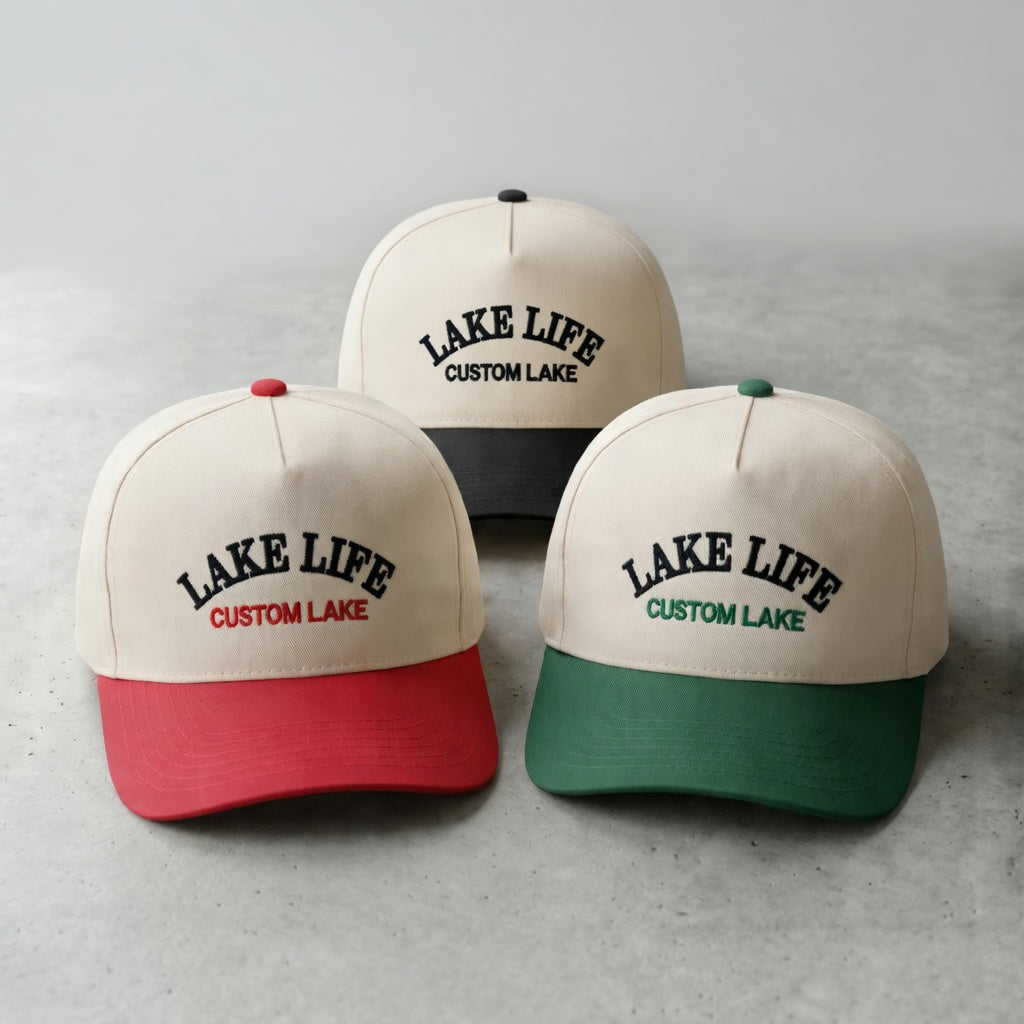 Custom Lake Life Snapback Hat - Personalized Embroidered Snapback Hat