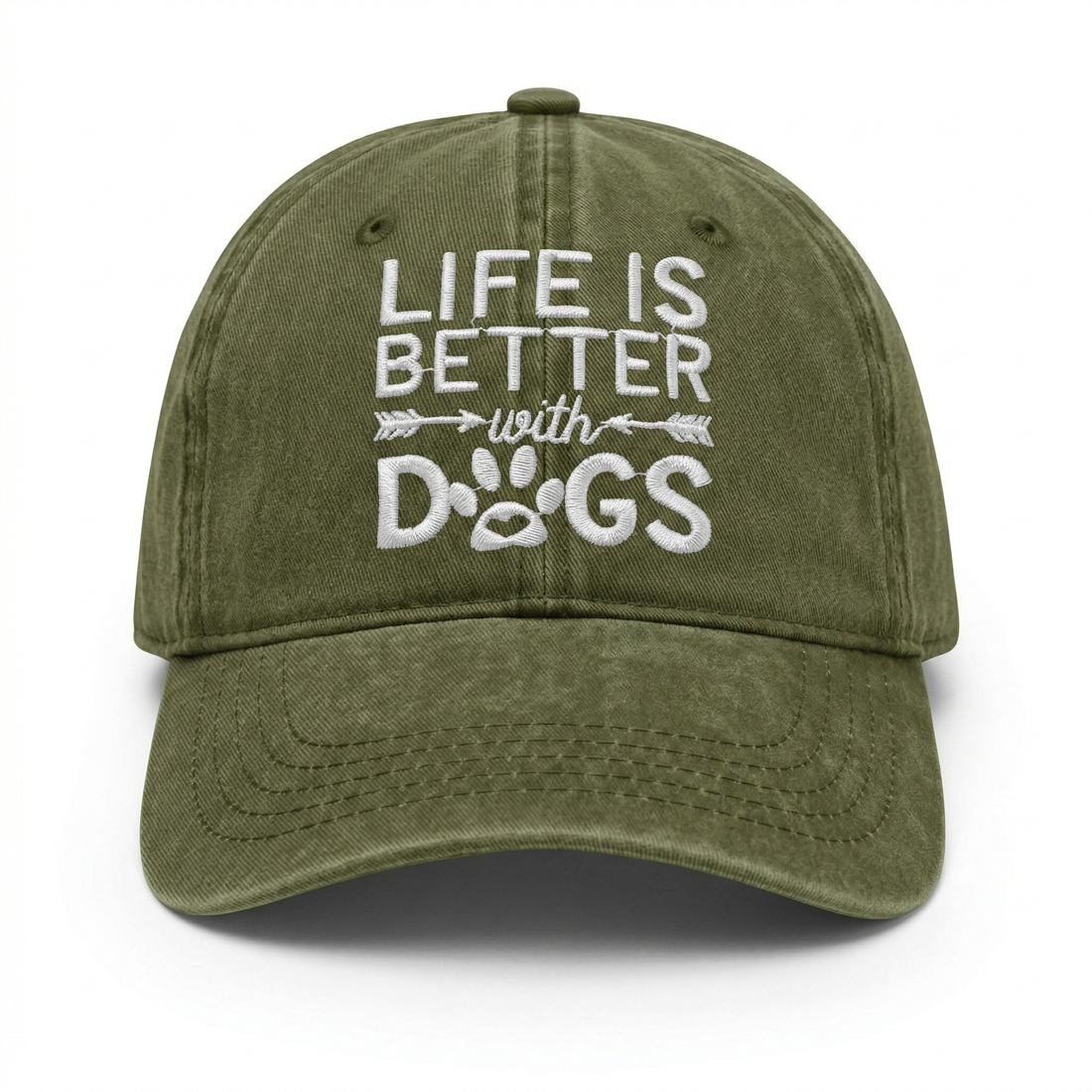 Custom Life Is Better with Dogs Hat – Embroidered Adjustable Baseball Cap