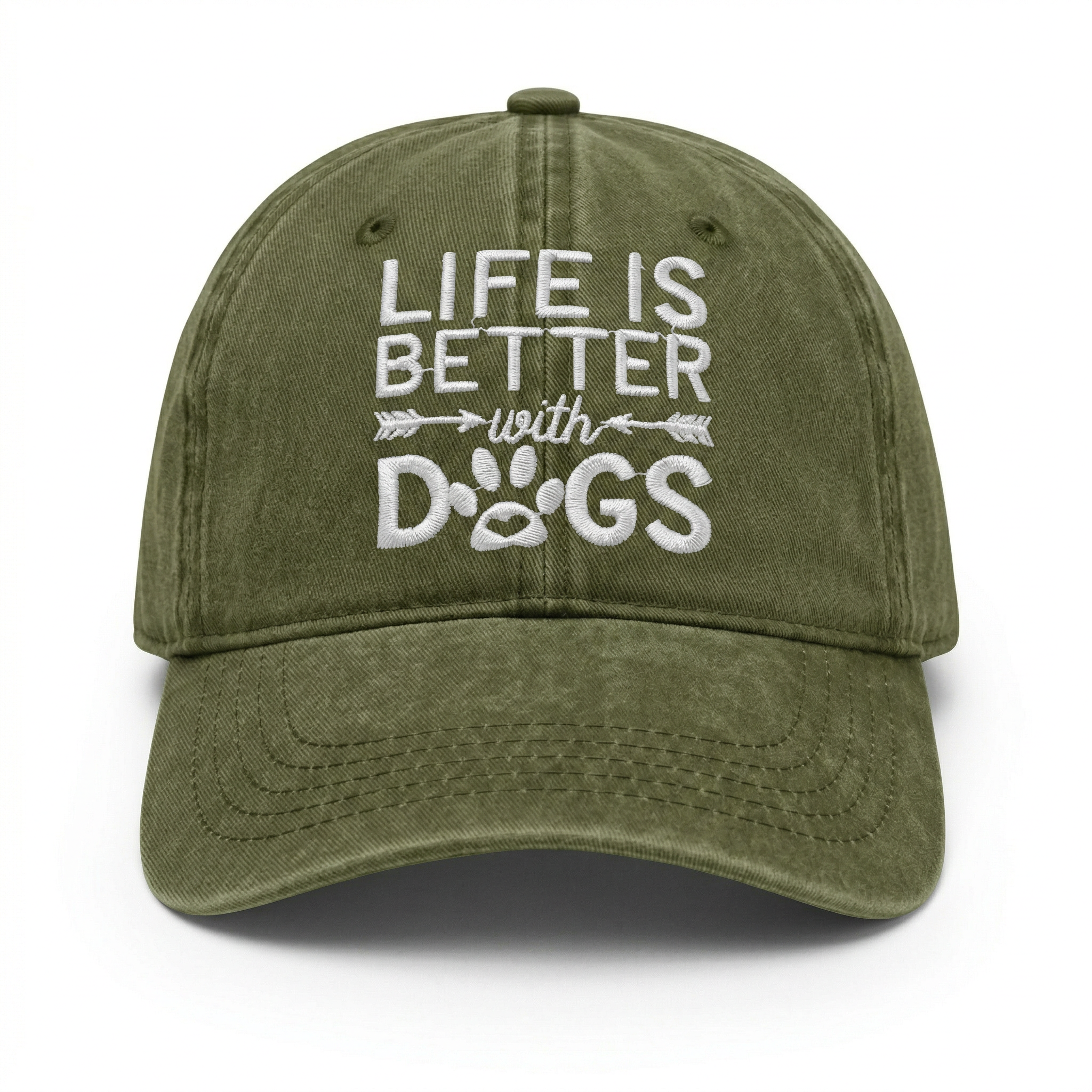 Custom Life Is Better with Dogs Hat – Embroidered Adjustable Baseball Cap