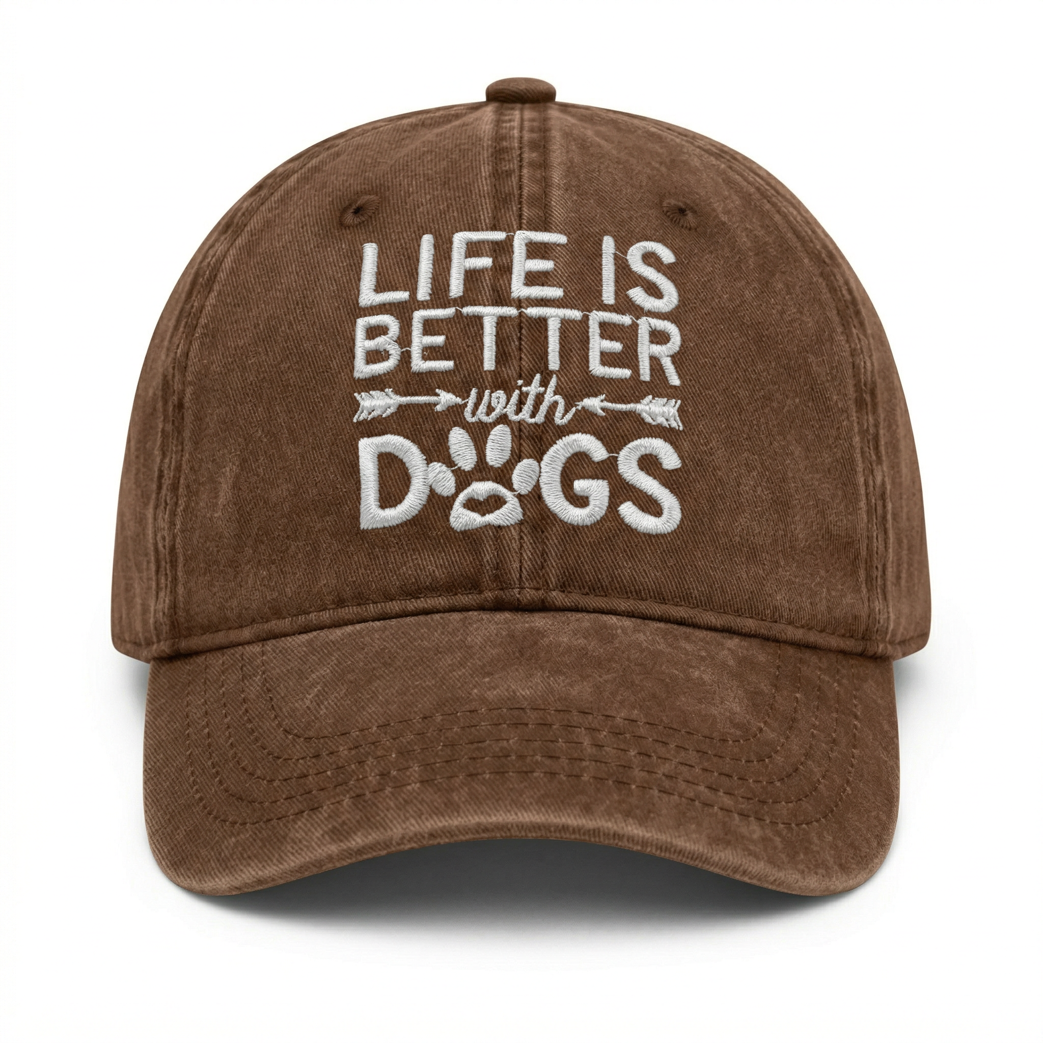 Custom Life Is Better with Dogs Hat – Embroidered Adjustable Baseball Cap