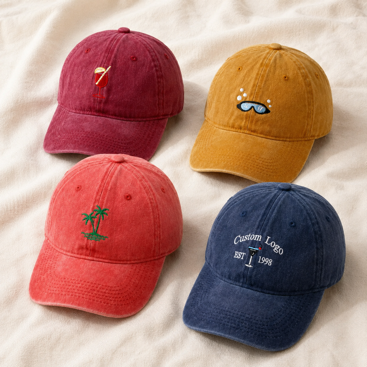 Custom Logo Baseball Hat With Personalized Embroidered Text
