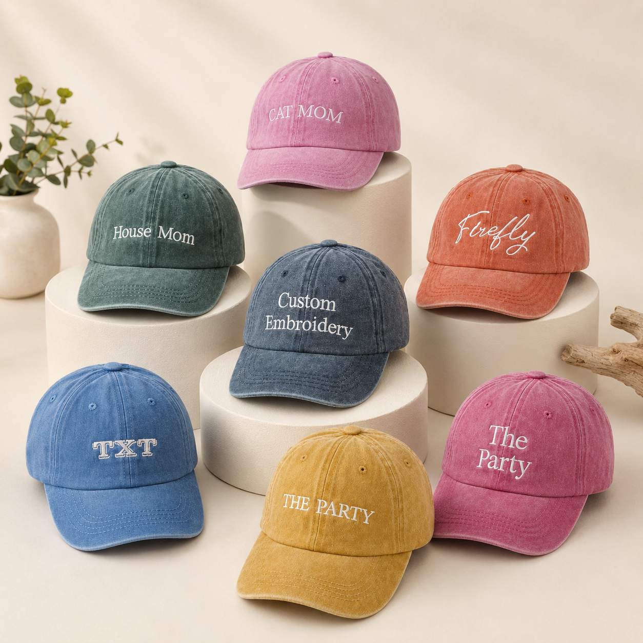 Custom Logo Baseball Hat With Personalized Embroidered Text