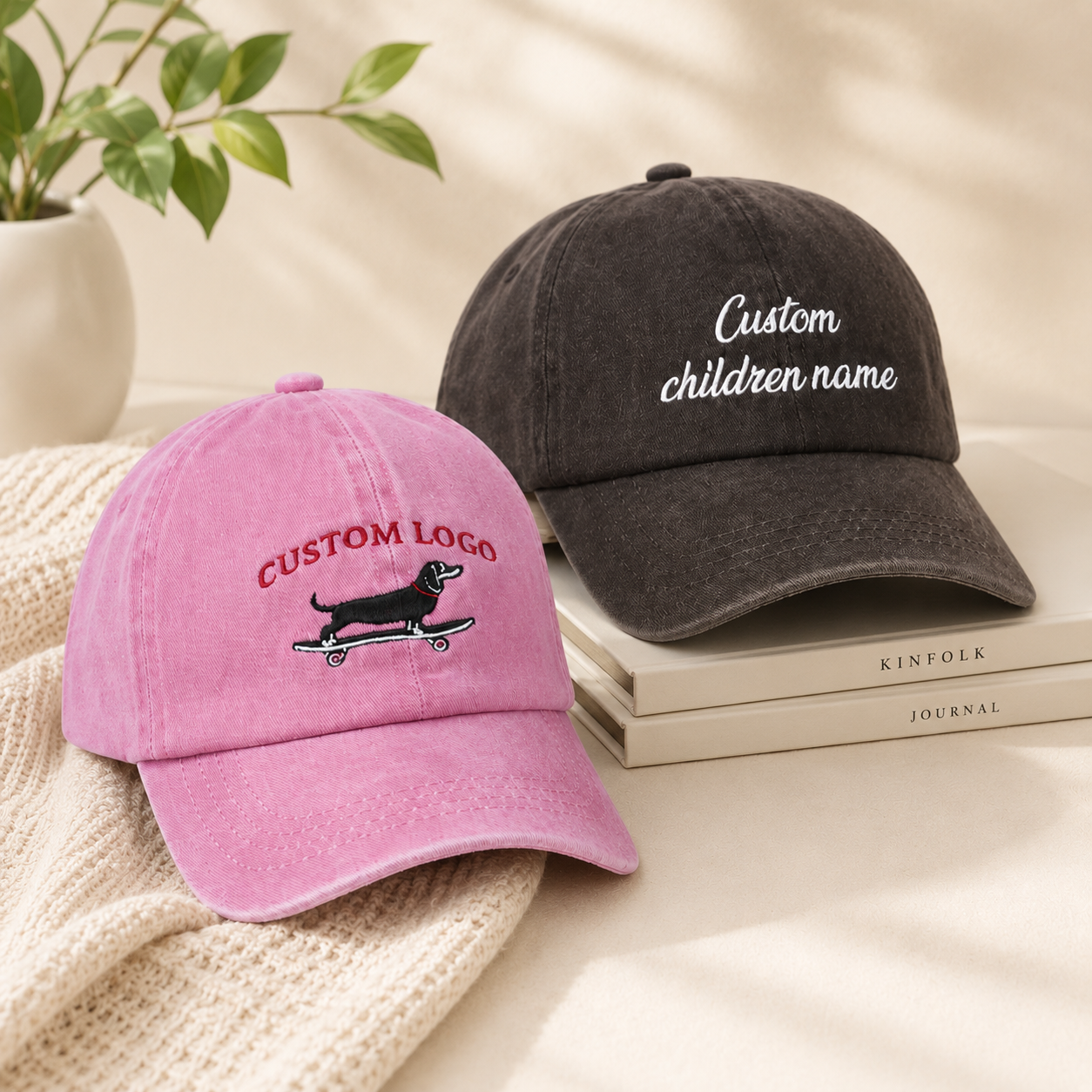 Custom Logo Baseball Hat With Personalized Embroidered Text