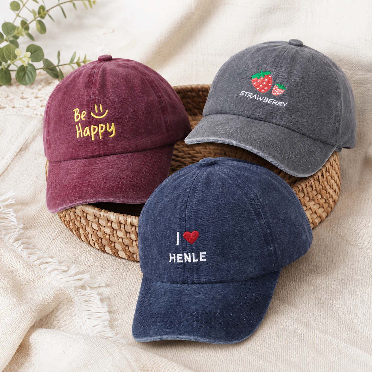 Custom Logo Baseball Hat With Personalized Embroidered Text