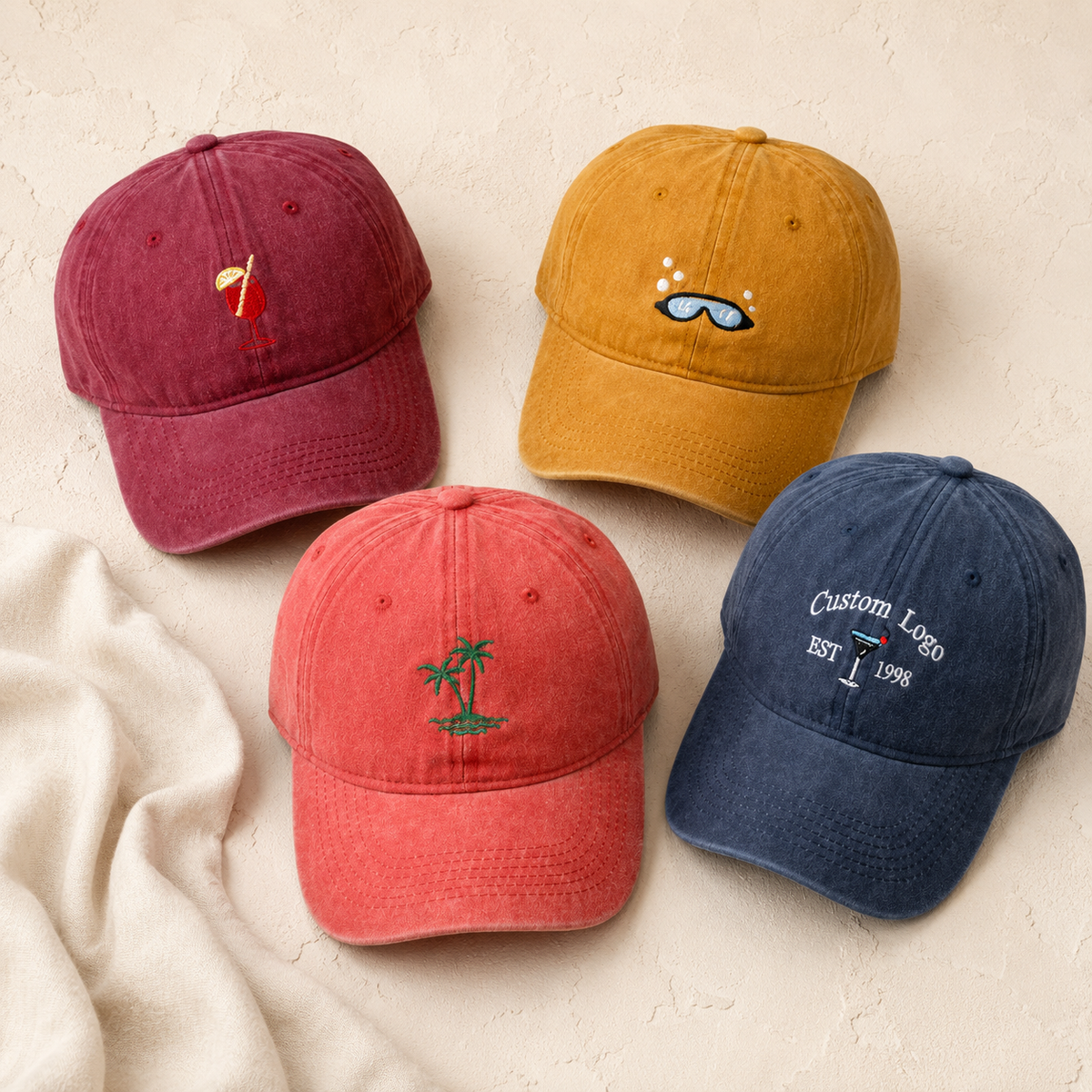Custom Logo Baseball Hat for Clubs and Wedding Parties
