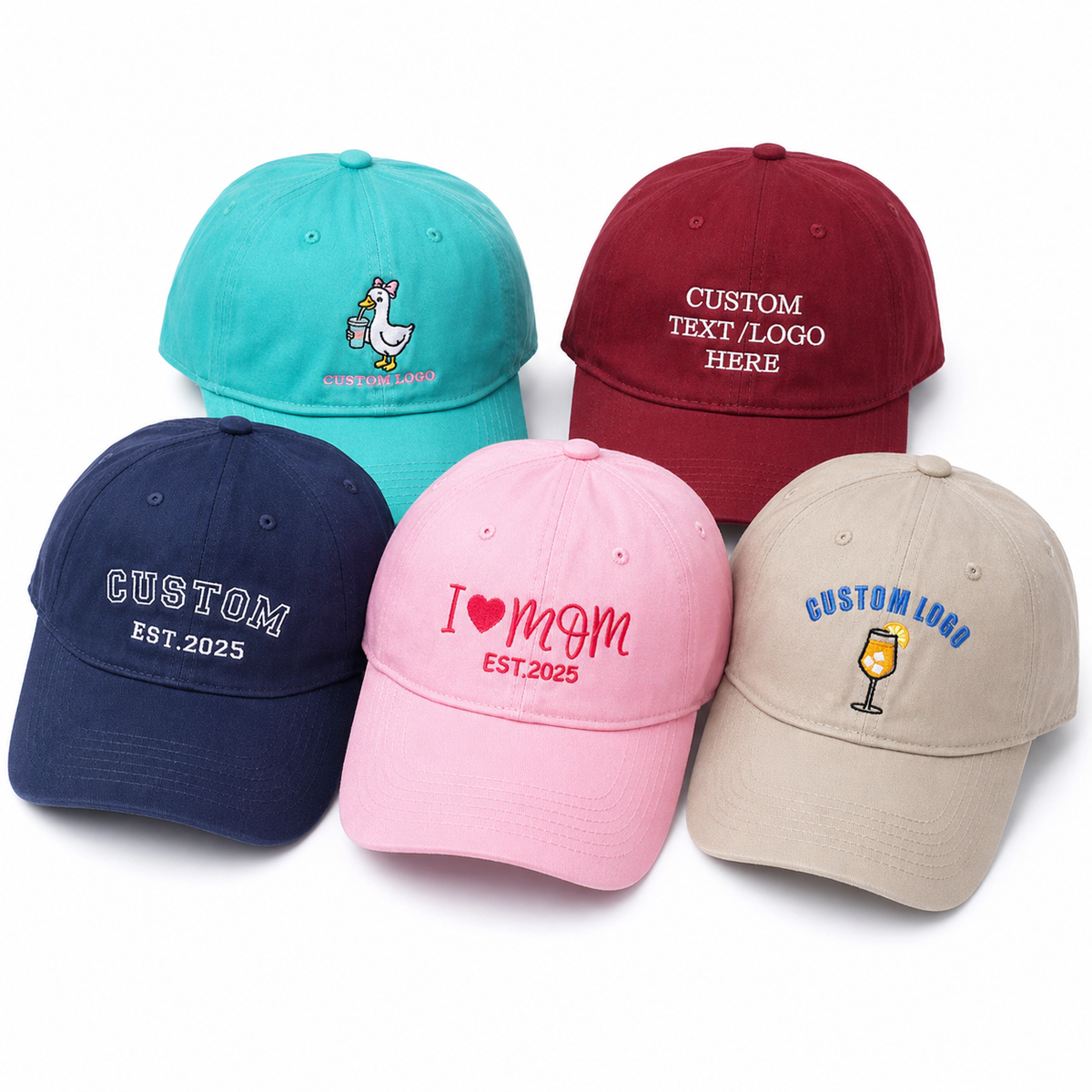 Custom Logo Baseball Hat for Clubs and Wedding Parties
