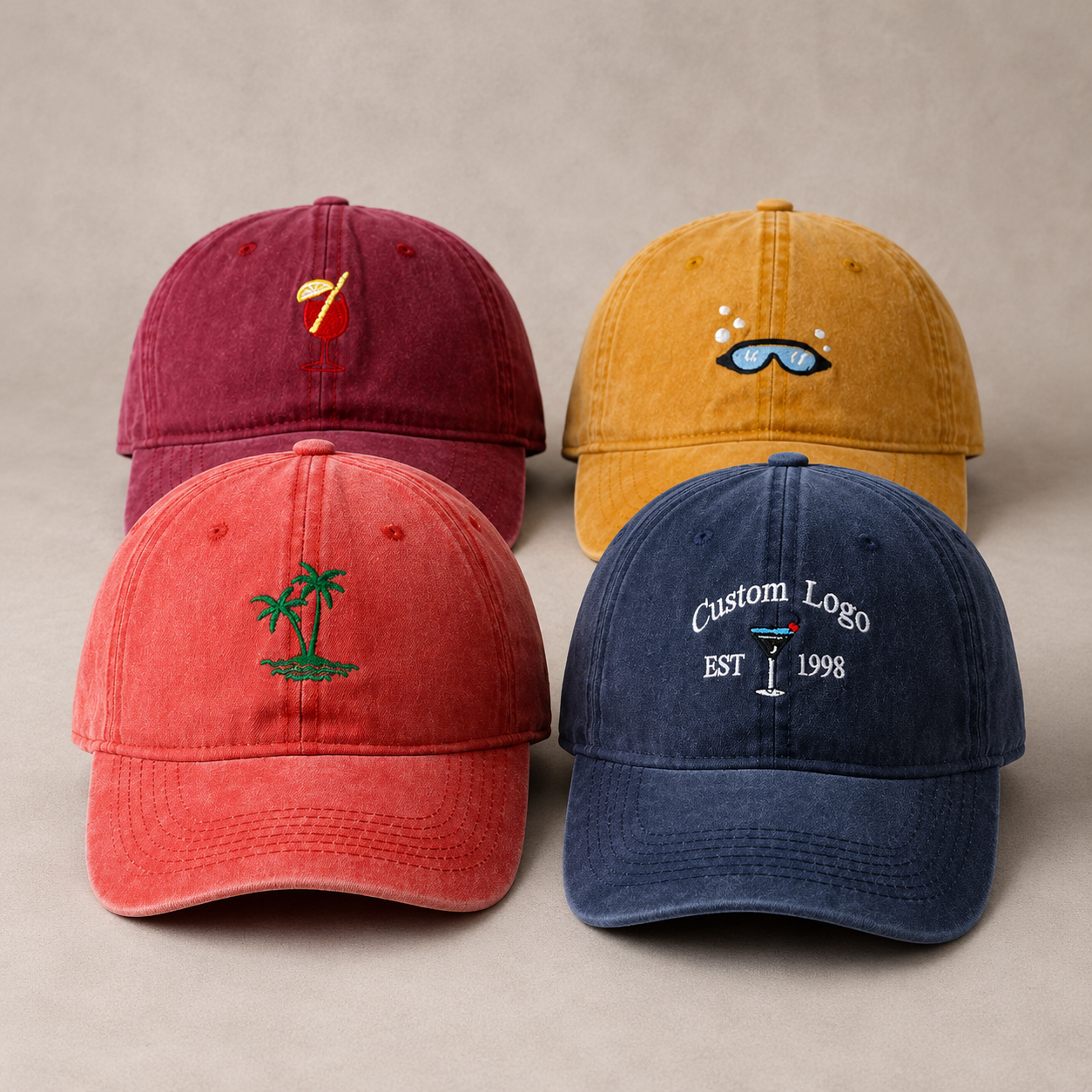 Custom Logo Embroidered Hat With Personalized Text