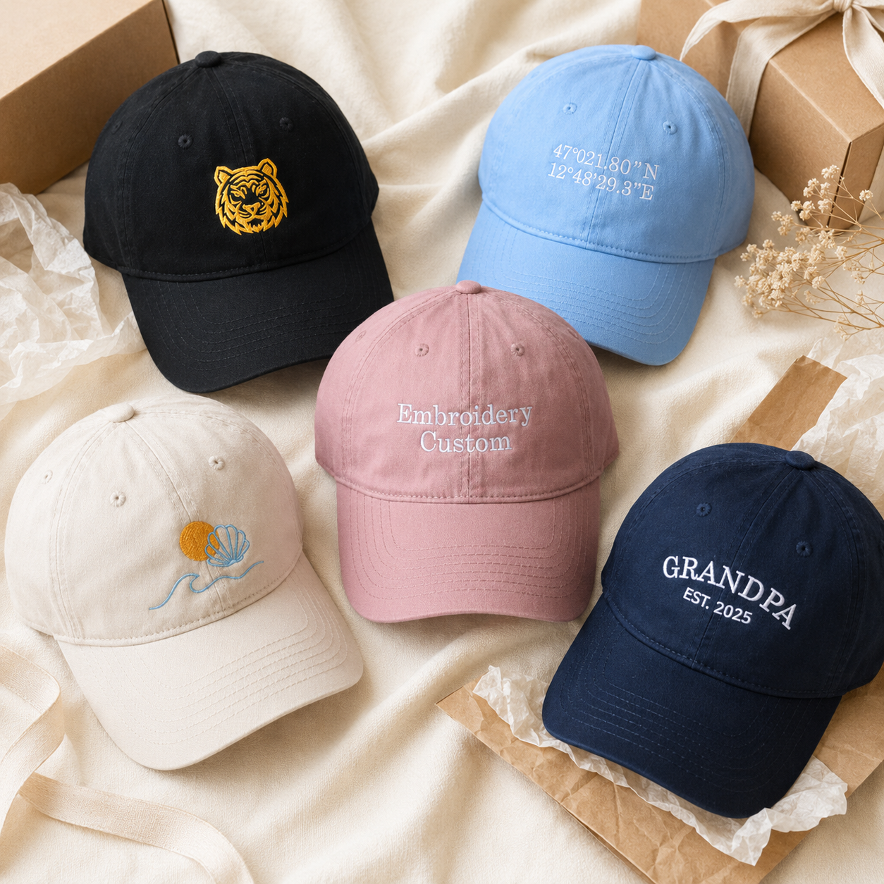 Custom Logo Embroidered Hat With Personalized Text