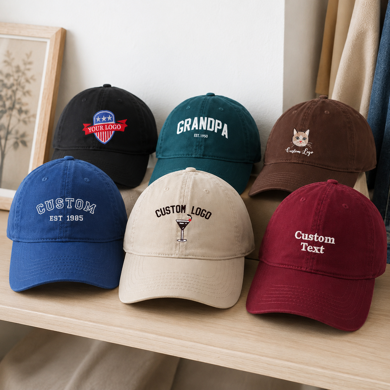Custom Logo Hat With Personalized Text Baseball Cap Style