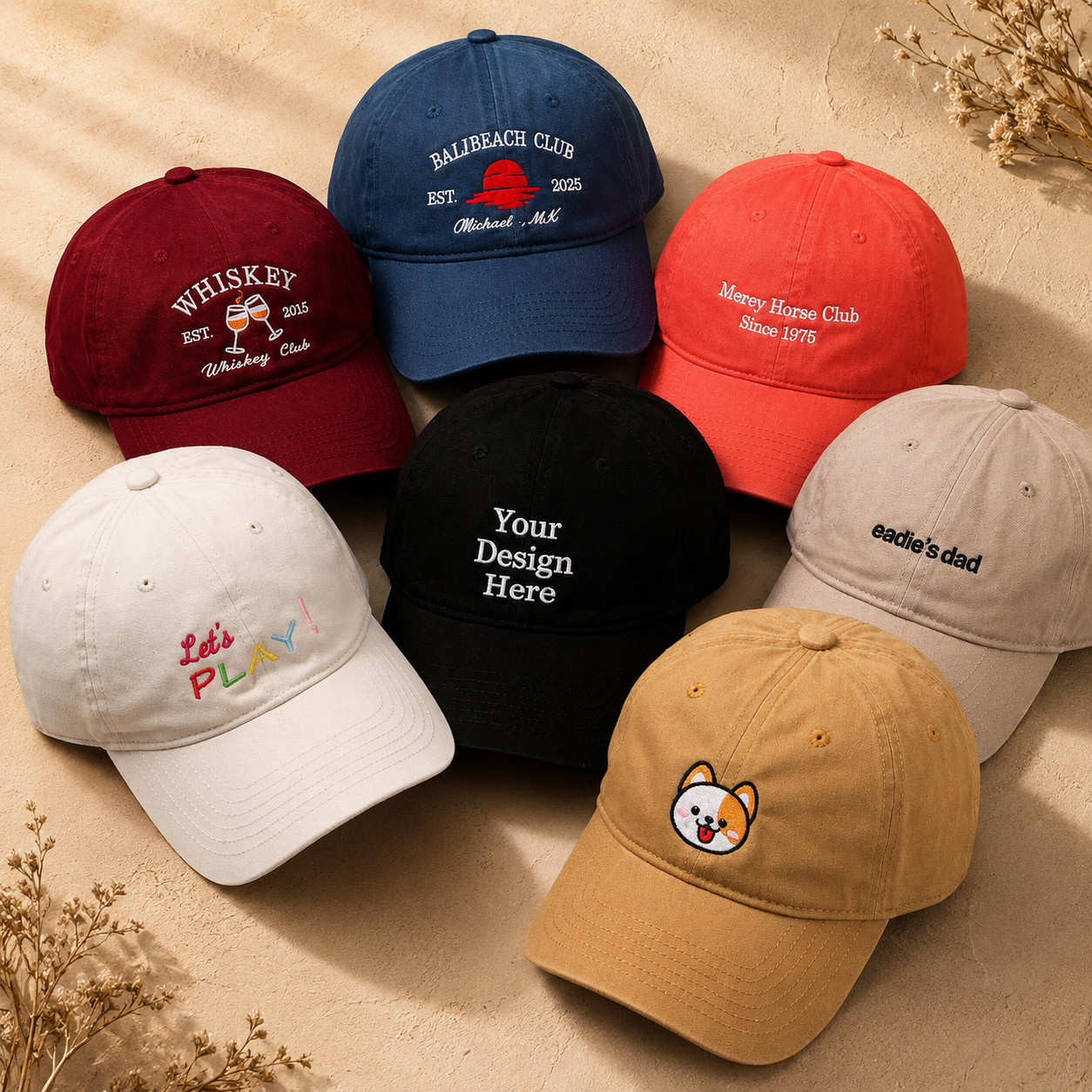 Custom Monogram Dad Cap With Personalized Logo Embroidery