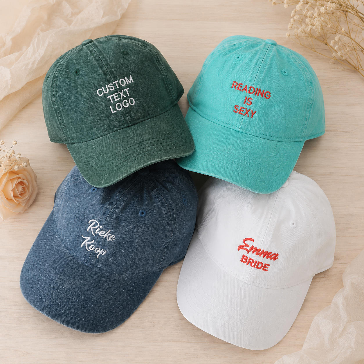 Custom Monogram Dad Cap With Personalized Logo Embroidery