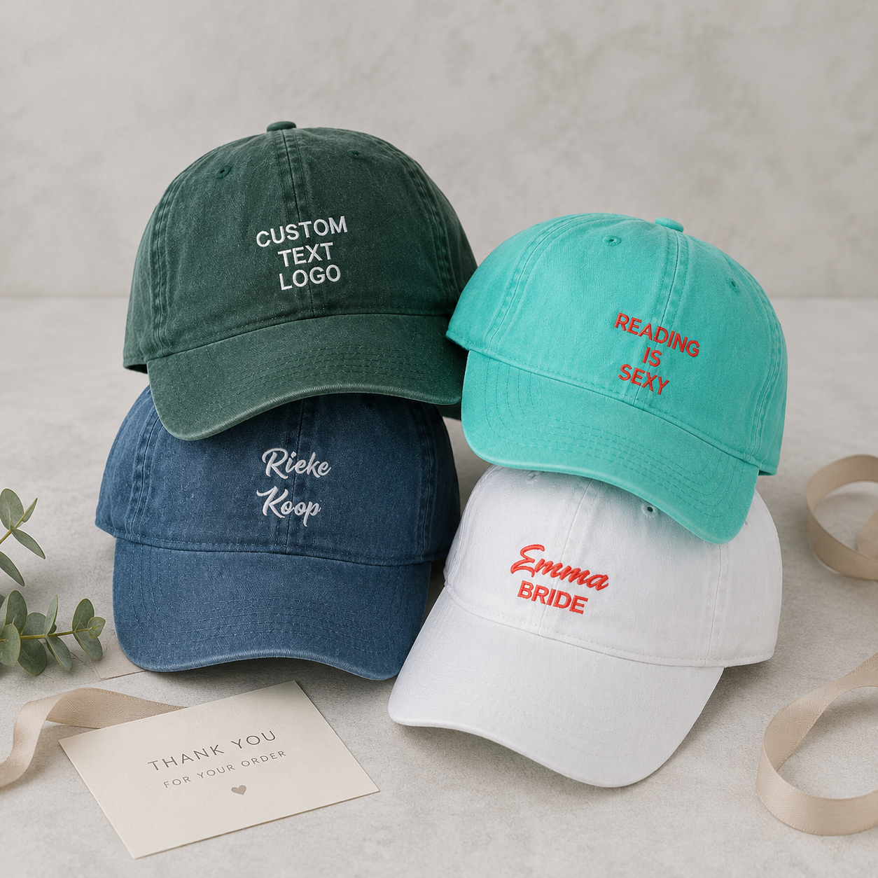 Custom Monogram Dad Cap With Personalized Logo Embroidery