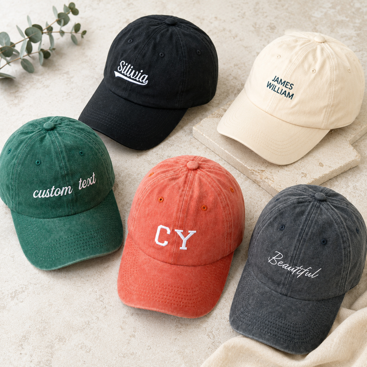 Custom Monogram Dad Cap With Personalized Logo Embroidery