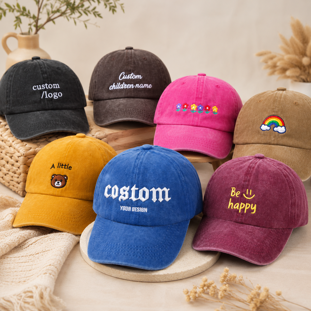 Custom Monogram Dad Cap With Personalized Logo Embroidery