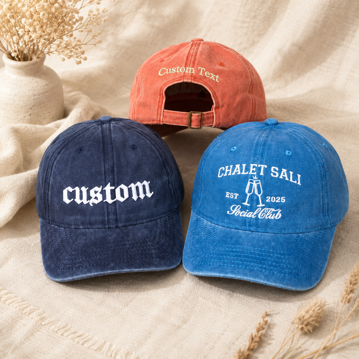 Custom Monogram Dad Cap With Personalized Logo Embroidery