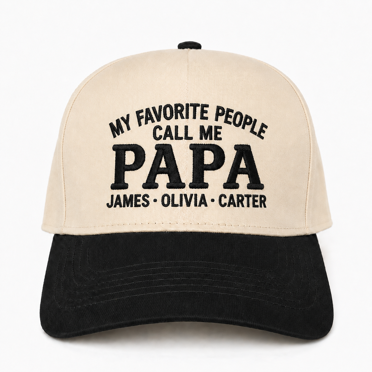 Custom Papa Snapback Hat with Grandkids Names – Embroidered Grandpa Gift