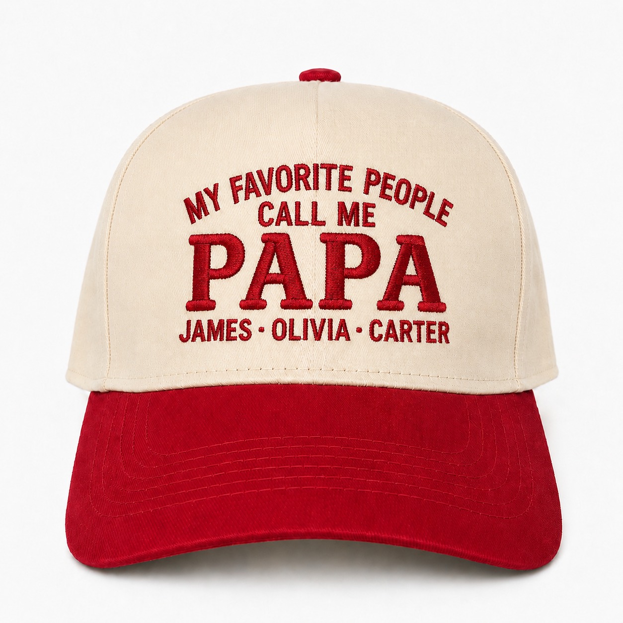 Custom Papa Snapback Hat with Grandkids Names – Embroidered Grandpa Gift