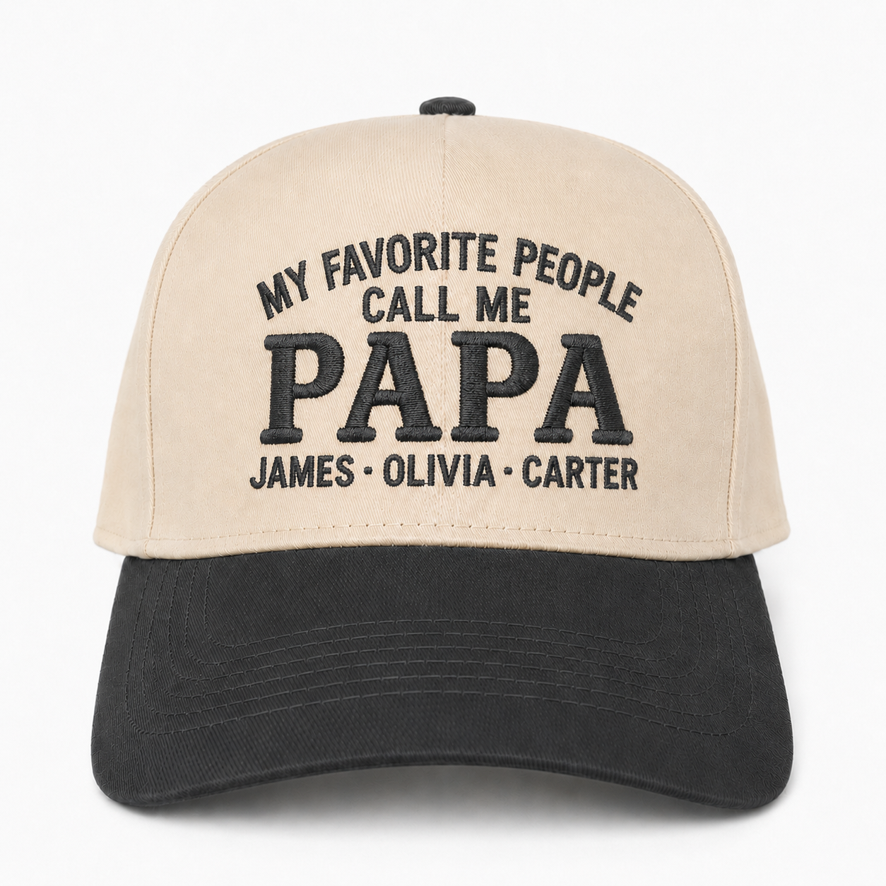 Custom Papa Snapback Hat with Grandkids Names – Embroidered Grandpa Gift