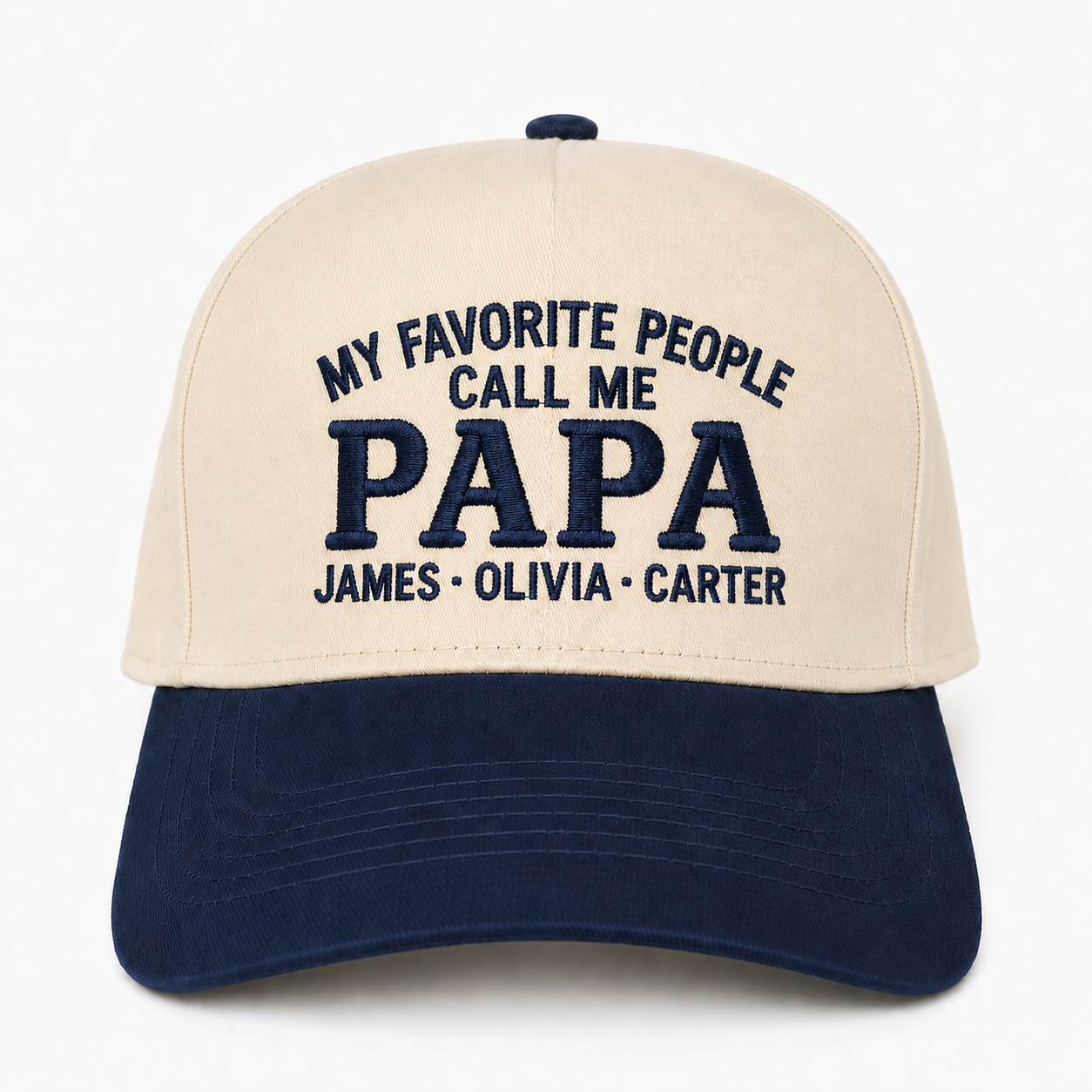 Custom Papa Snapback Hat with Grandkids Names – Embroidered Grandpa Gift