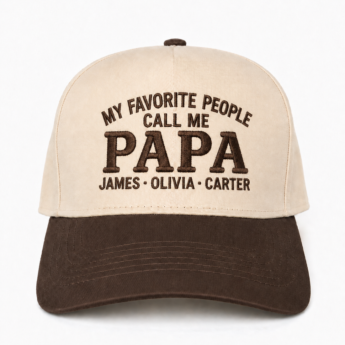 Custom Papa Snapback Hat with Grandkids Names – Embroidered Grandpa Gift