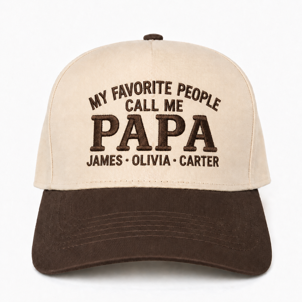 Custom Papa Snapback Hat with Grandkids Names – Embroidered Grandpa Gift