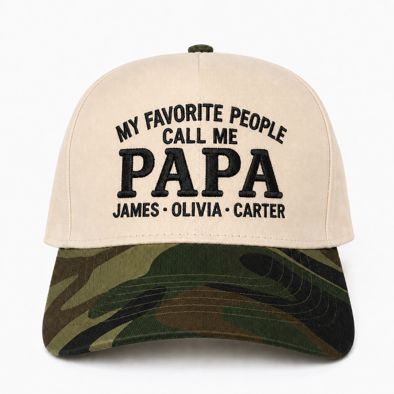 Custom Papa Snapback Hat with Grandkids Names – Embroidered Grandpa Gift