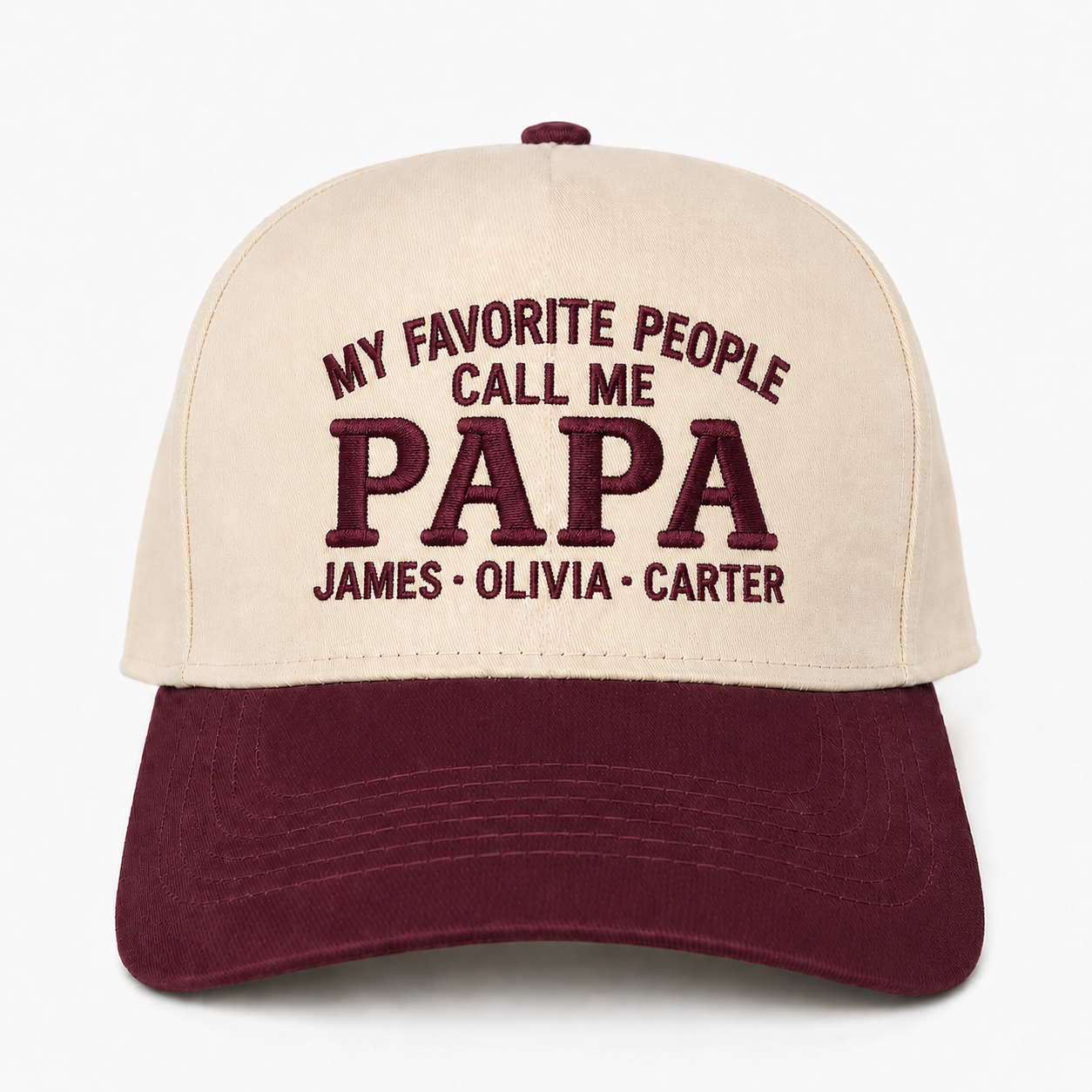 Custom Papa Snapback Hat with Grandkids Names – Embroidered Grandpa Gift