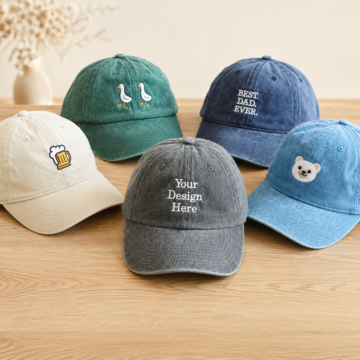 Custom Side Embroidered Cap With Personalized Name or Text