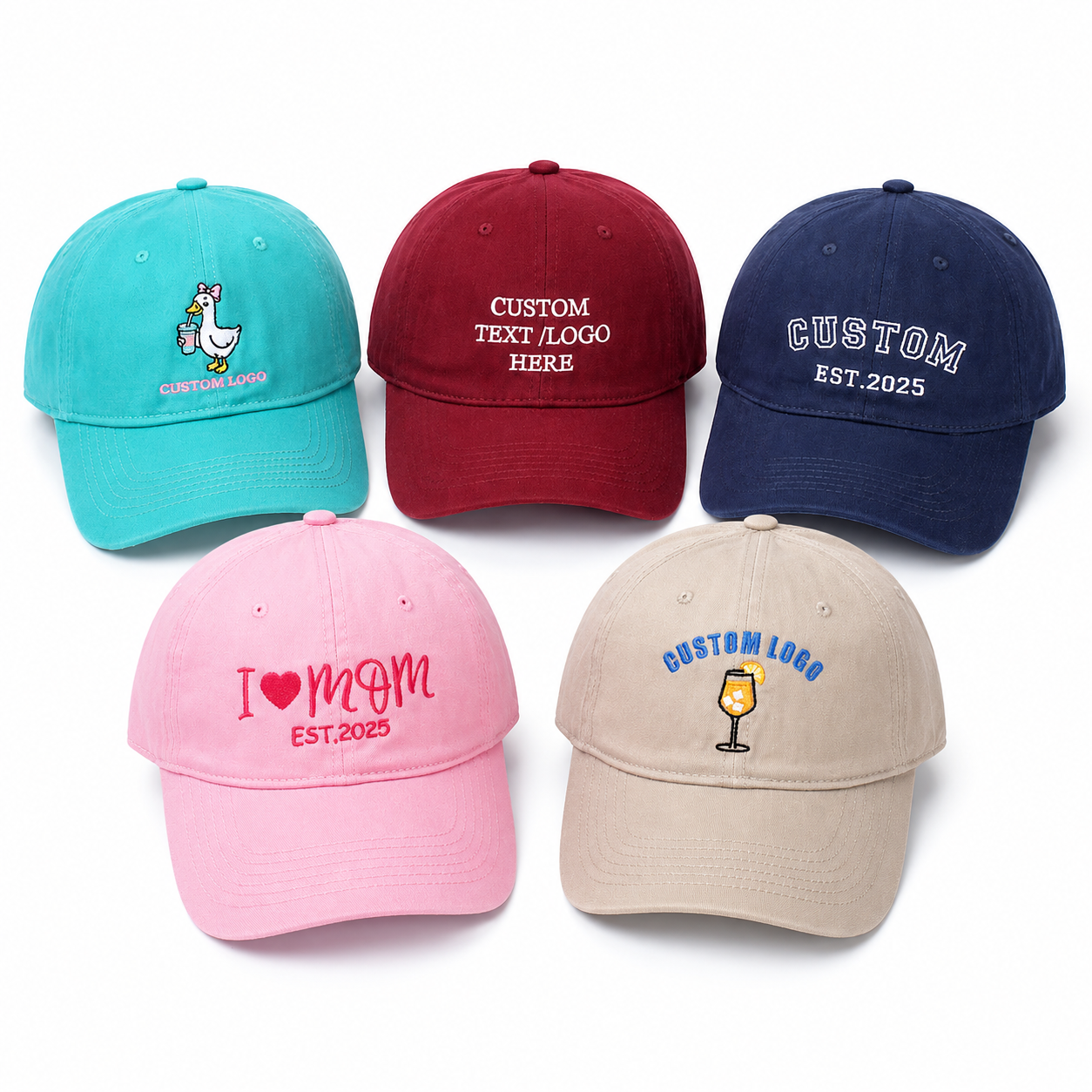 Custom Side Embroidered Cap With Personalized Name or Text
