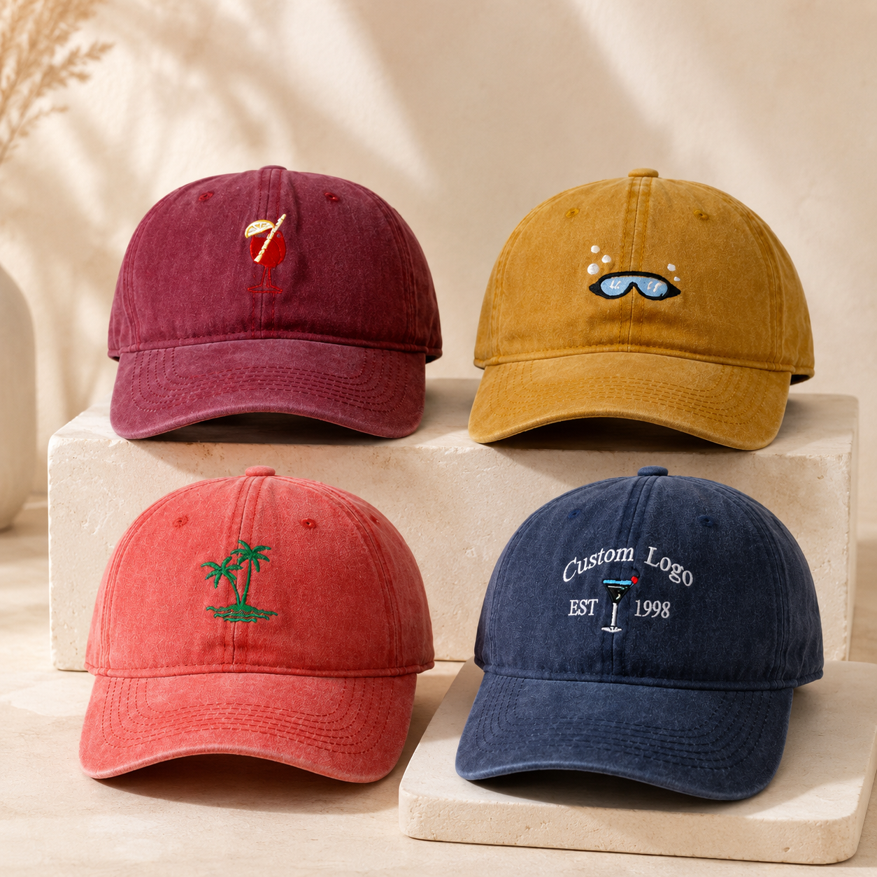 Custom Text Embroidered Hat With Personalized Logo
