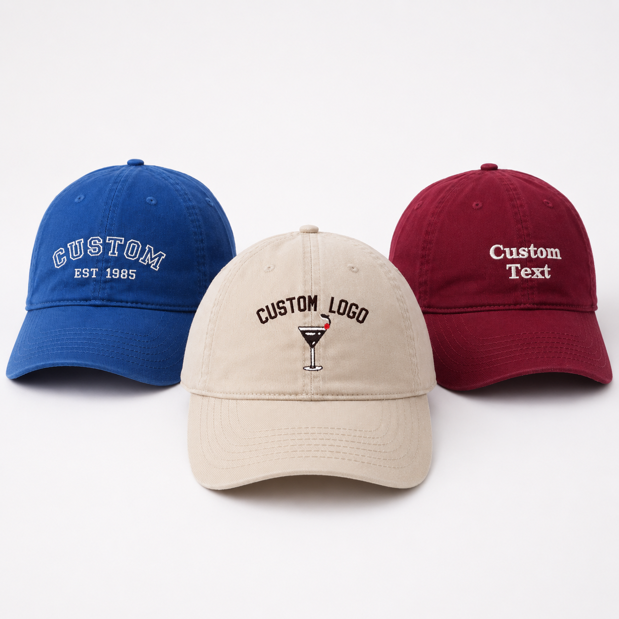Custom Text Embroidered Hat With Personalized Logo