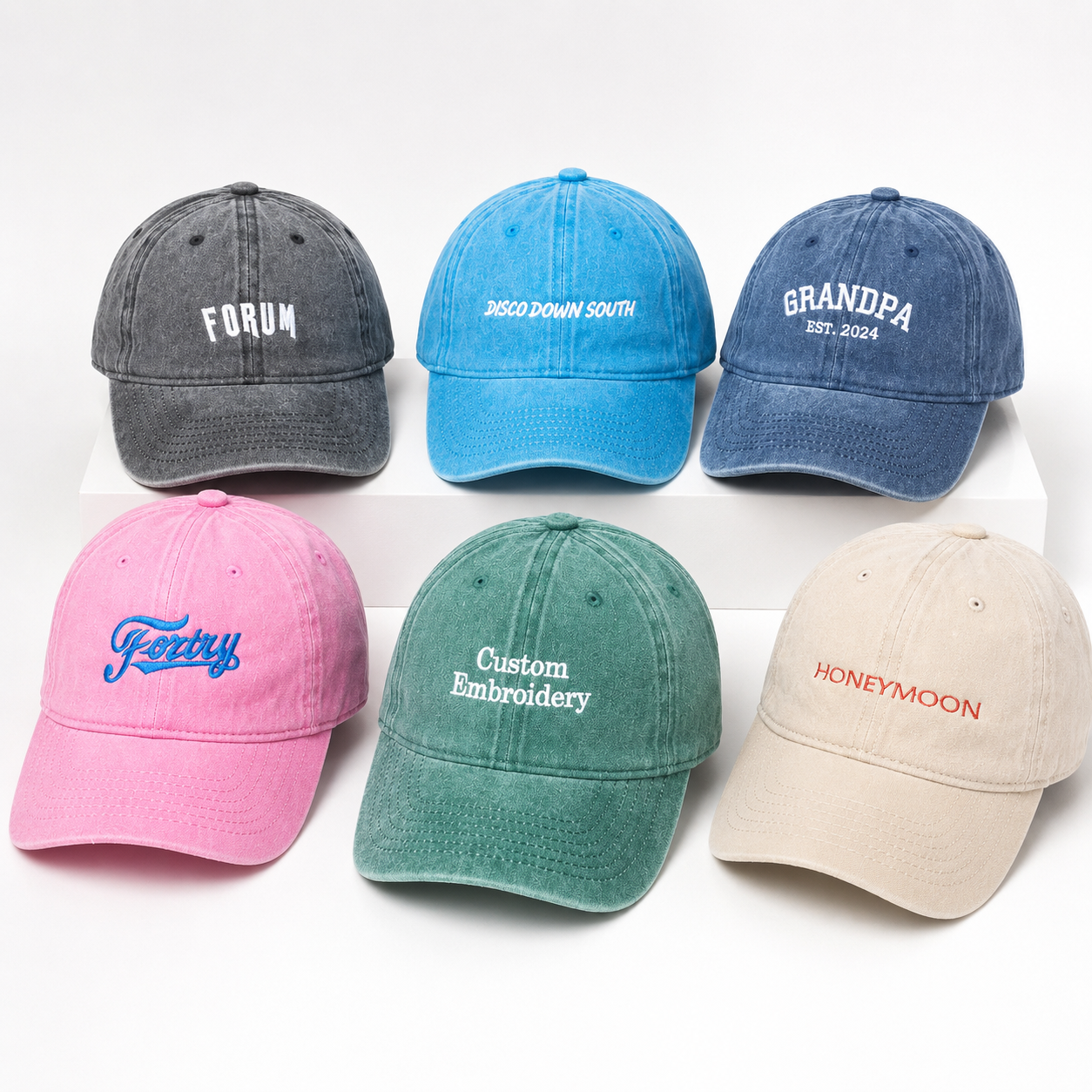 Custom Text Embroidered Hat With Personalized Logo