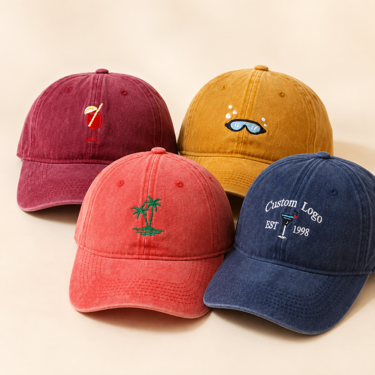 Custom Text Embroidered Hat With Personalized Logo