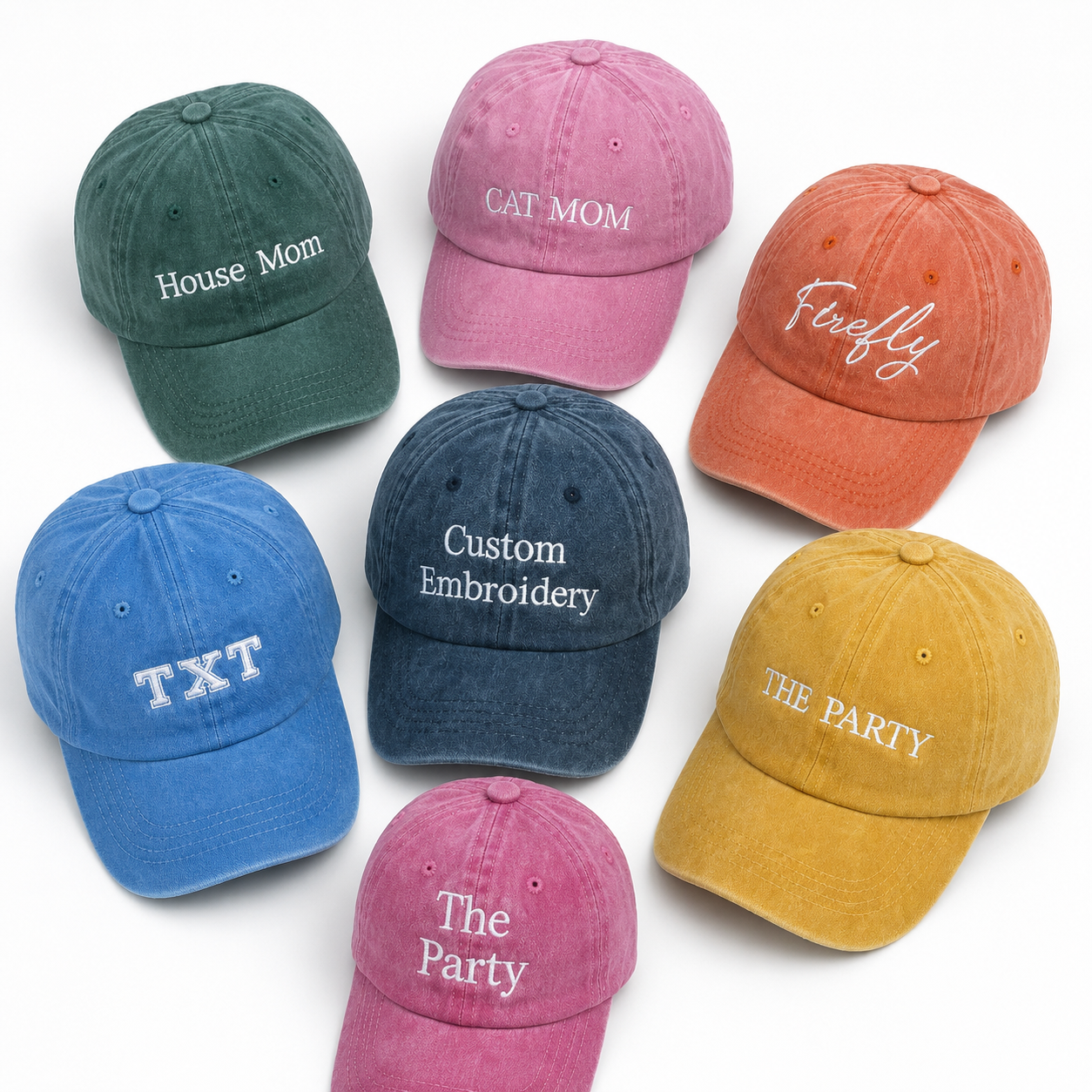 Custom Text Embroidered Hat With Personalized Logo