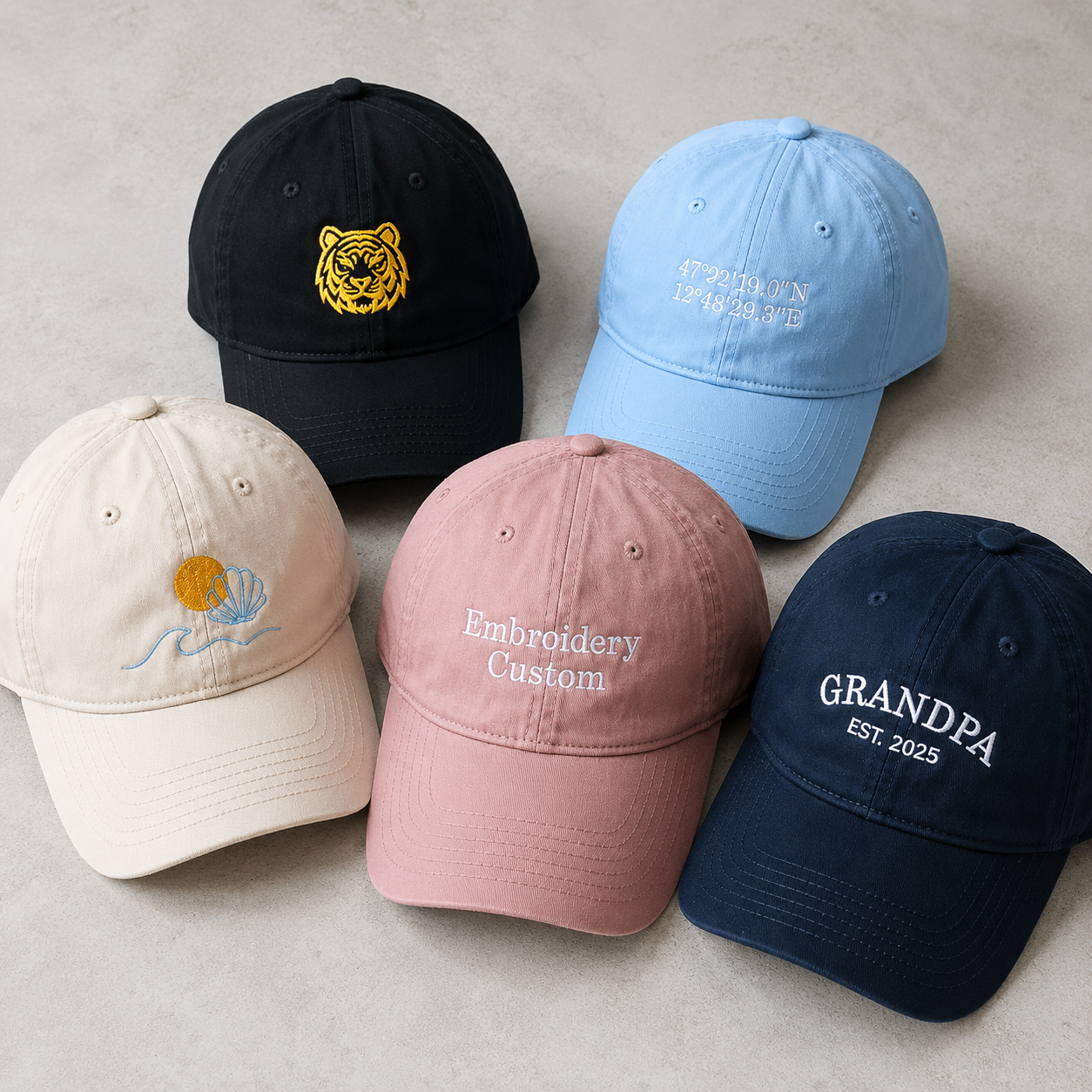Custom Text Embroidered Hat With Personalized Logo