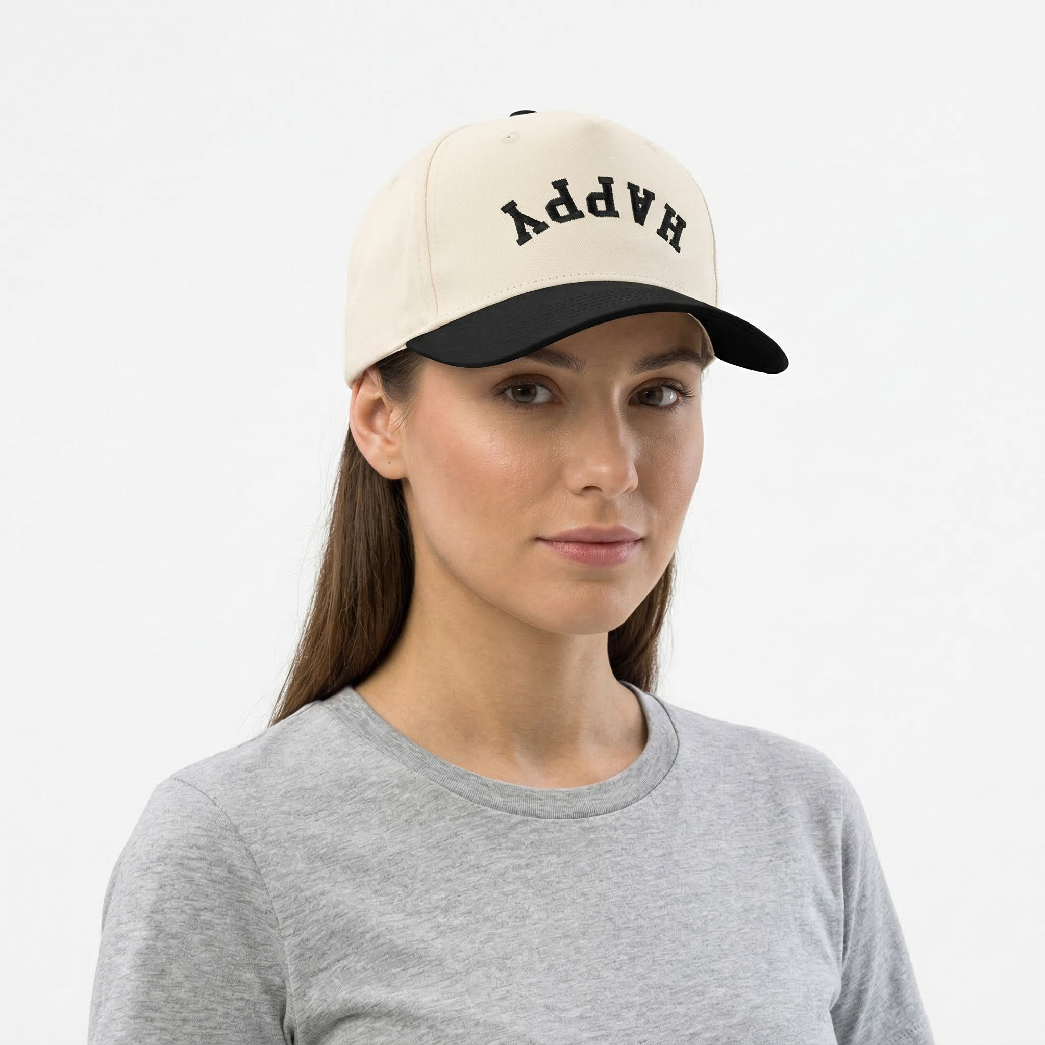 Custom Upside Down Text Embroidered Snapback Hat