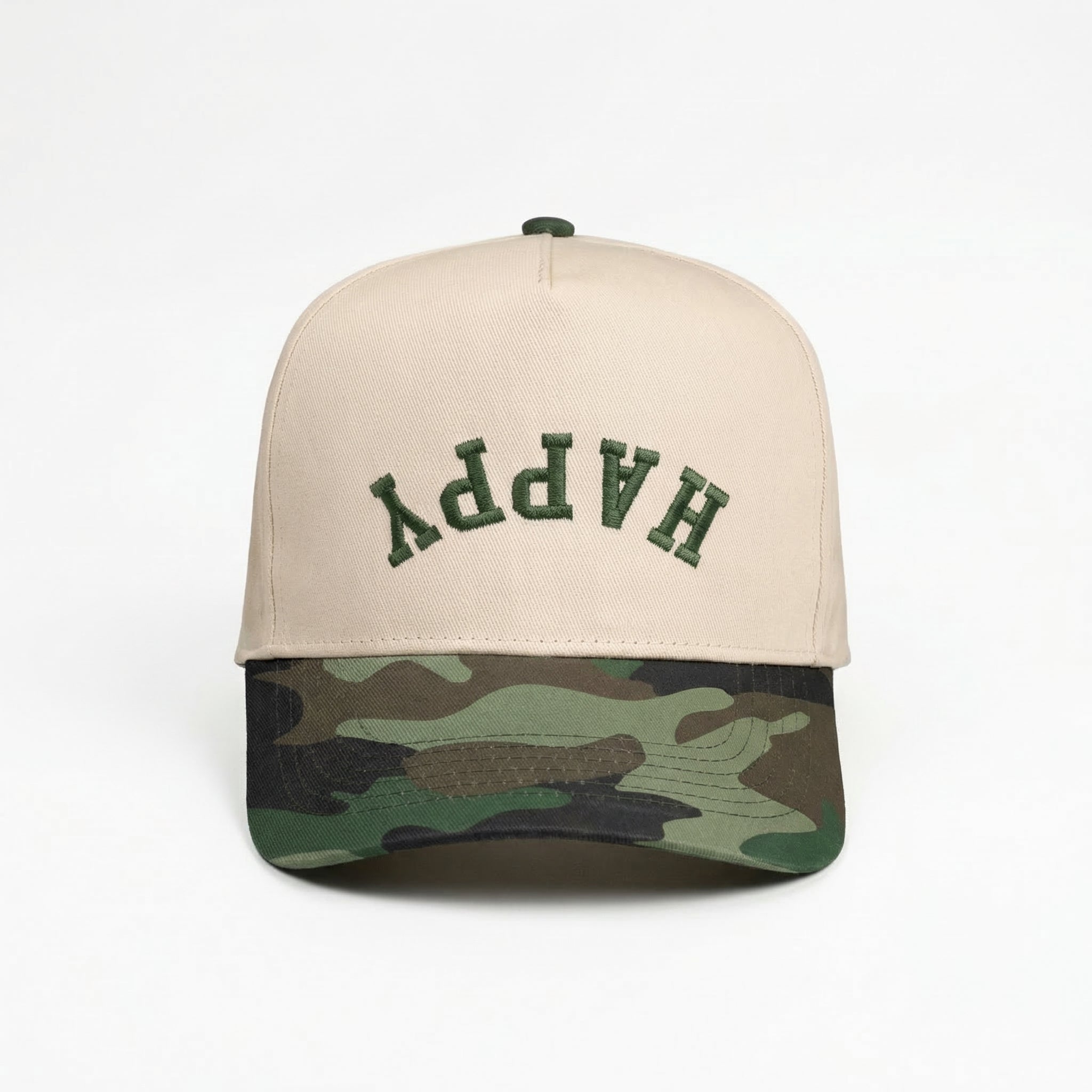 Custom Upside Down Text Embroidered Snapback Hat