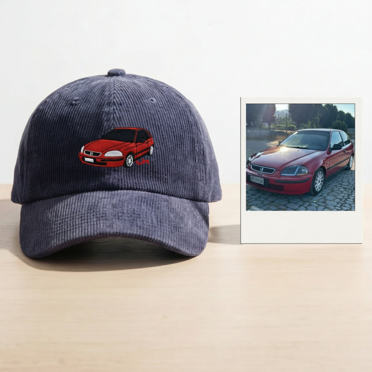 Custom Car Embroidered Hat - Personalized Auto Portrait Cap
