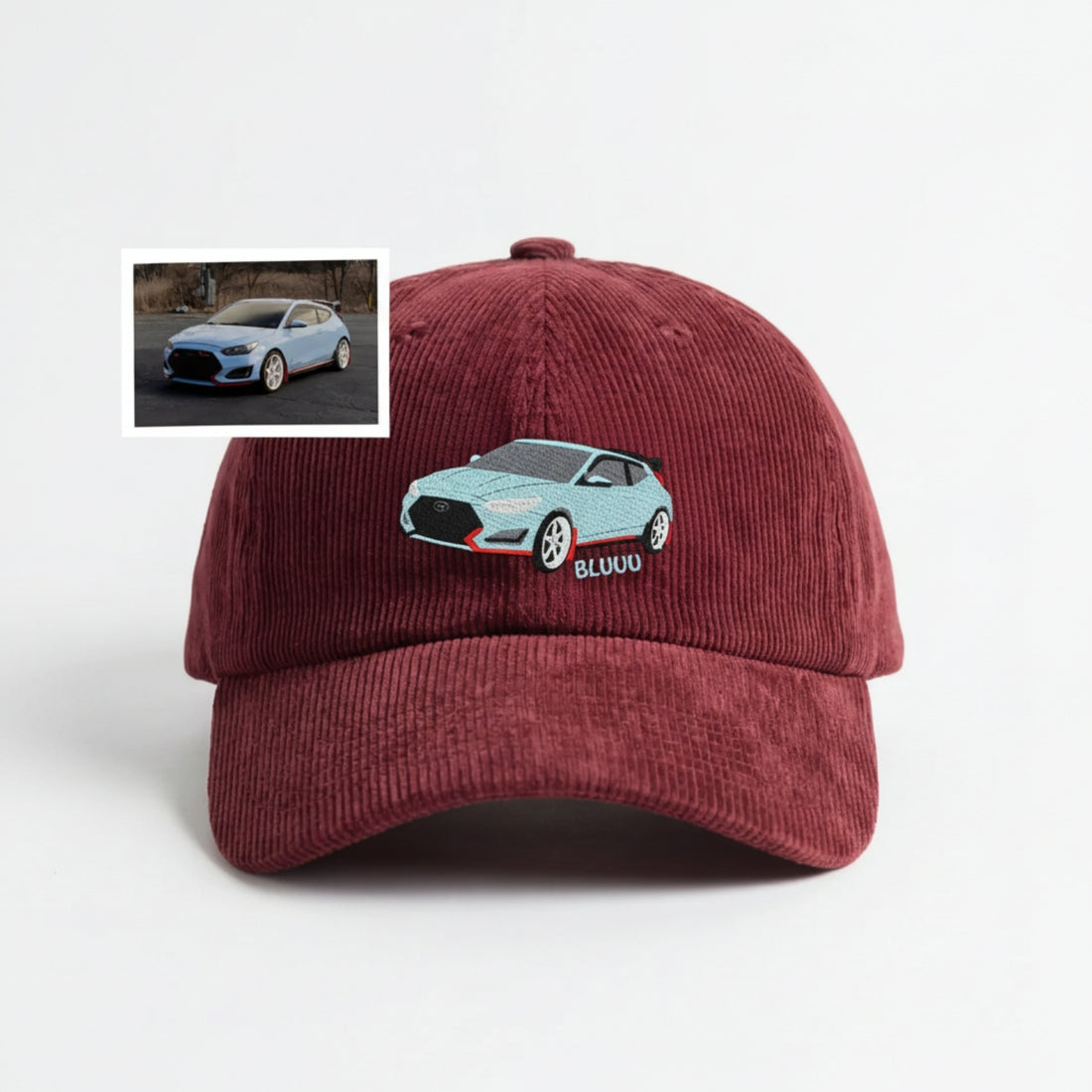 Custom Car Embroidered Hat - Personalized Auto Portrait Cap