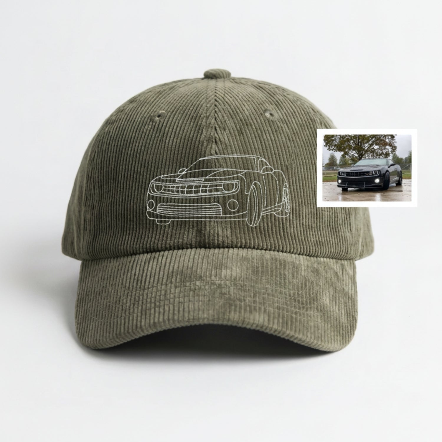 Custom Car Hat from Photo - Personalized Car Outline Embroidered Cap