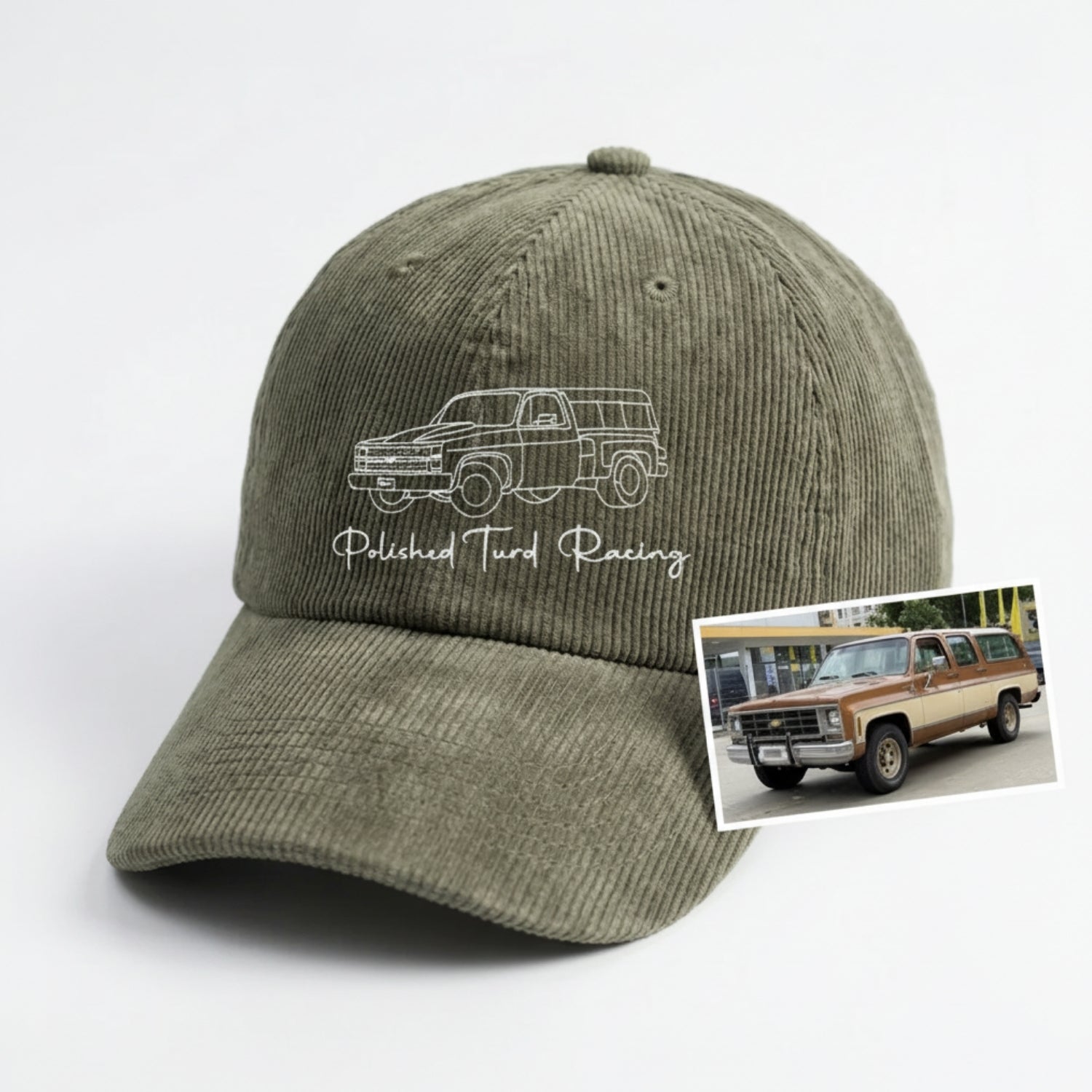 Custom Car Lover Hat - Personalized Car Outline Embroidered Cap