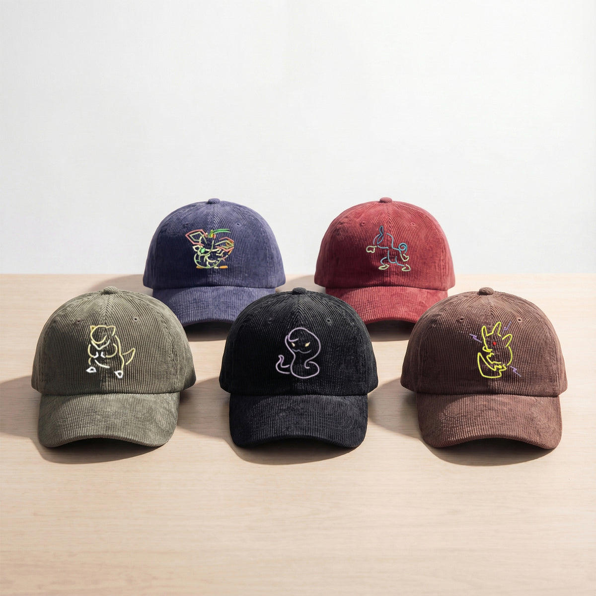 Custom Cartoon-Inspired Character Embroidered Hat – Personalized Corduroy Dad Cap
