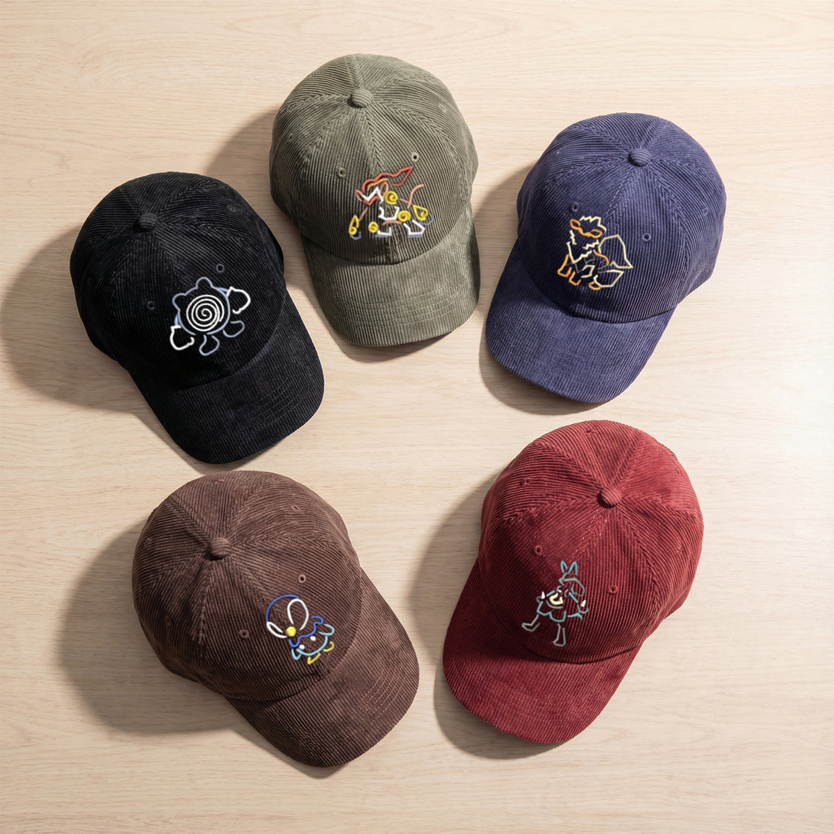Custom Cartoon-Inspired Character Embroidered Hat – Personalized Corduroy Dad Cap