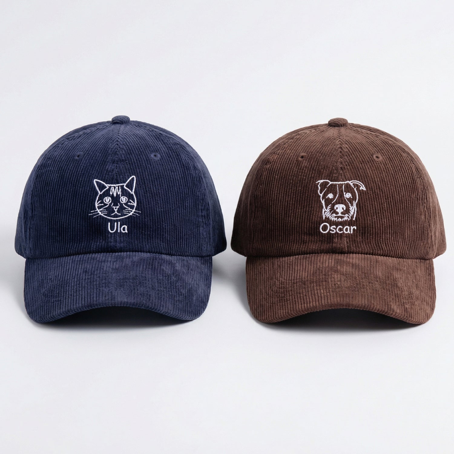 Custom Line Art Cat Hat - Minimal Outline Embroidered Cat Cap