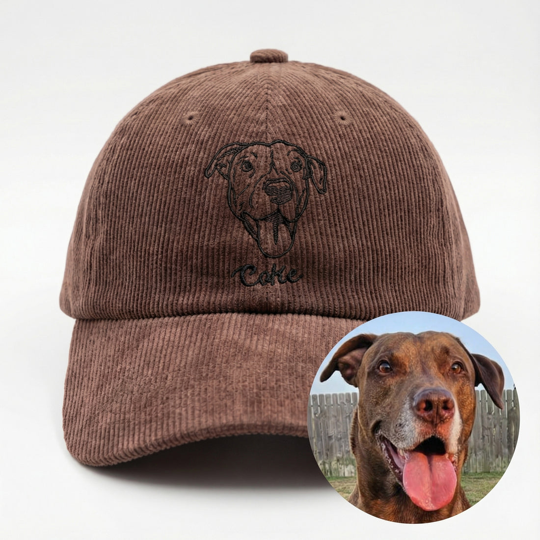 Custom Line Art Dog Hat - Minimal Outline Embroidered Dog Cap
