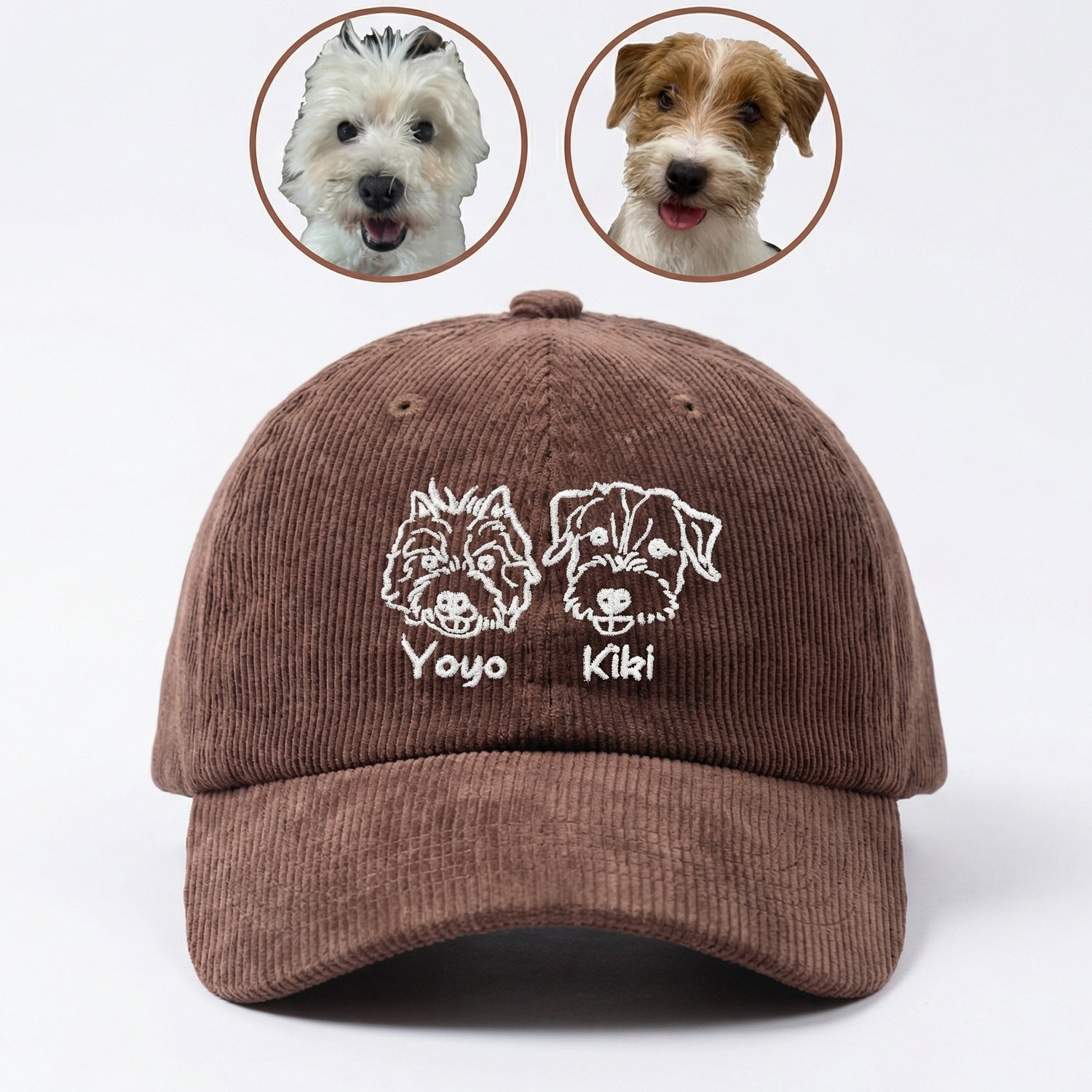 Custom Line Art Cat Hat - Minimal Outline Embroidered Cat Cap