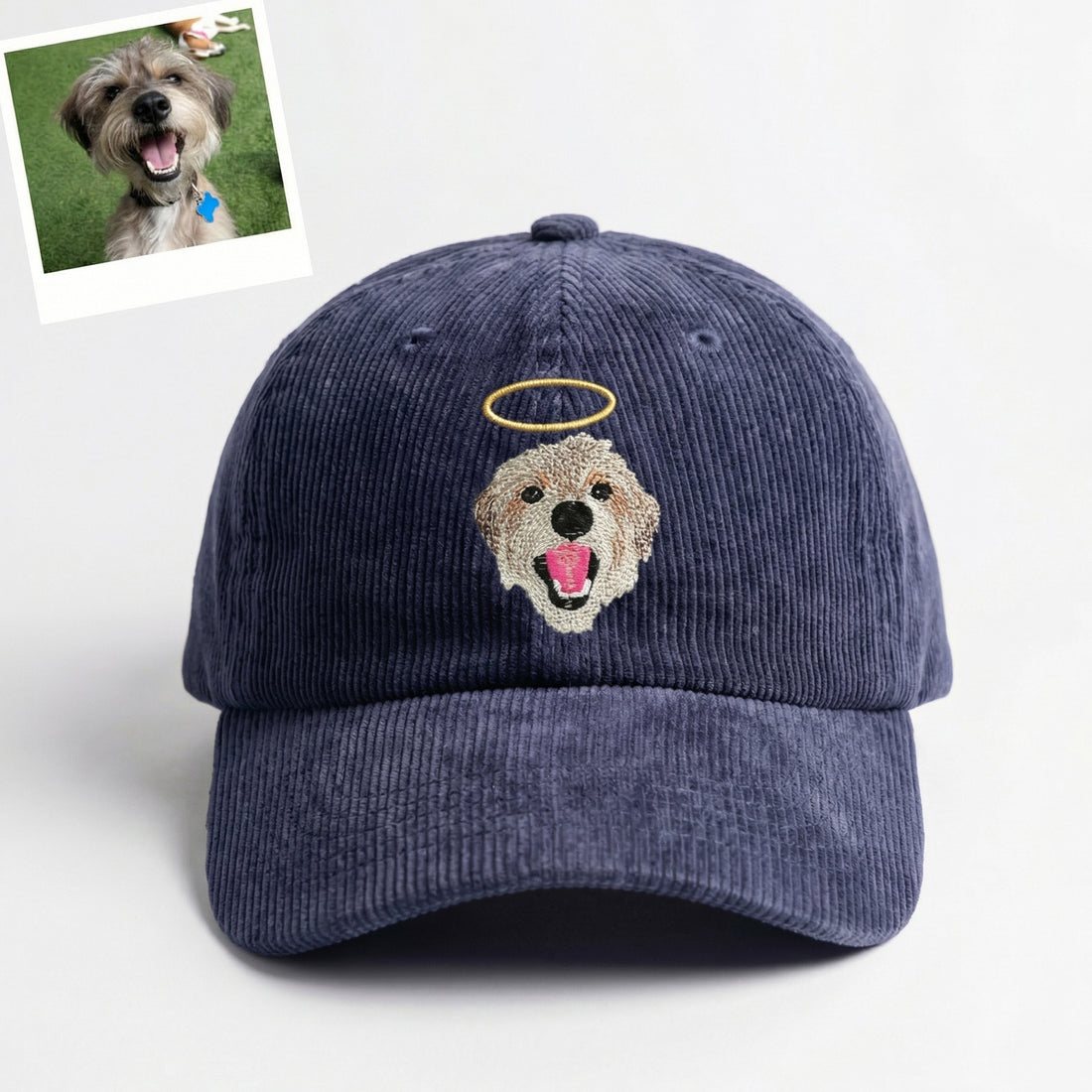 Custom Pet Memorial Portrait Hat - Personalized Pet Photo Cap