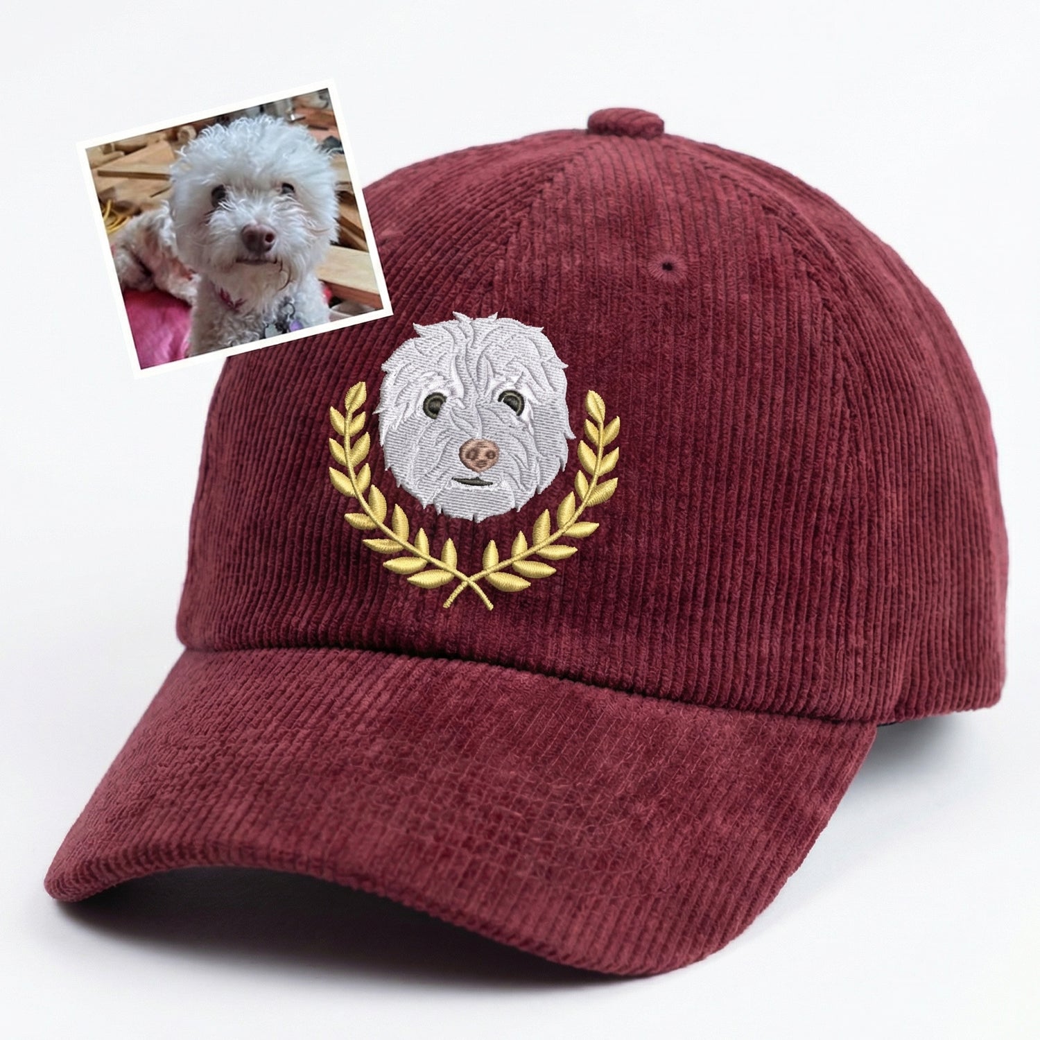 Custom Pet Memorial Portrait Hat - Personalized Pet Photo Cap