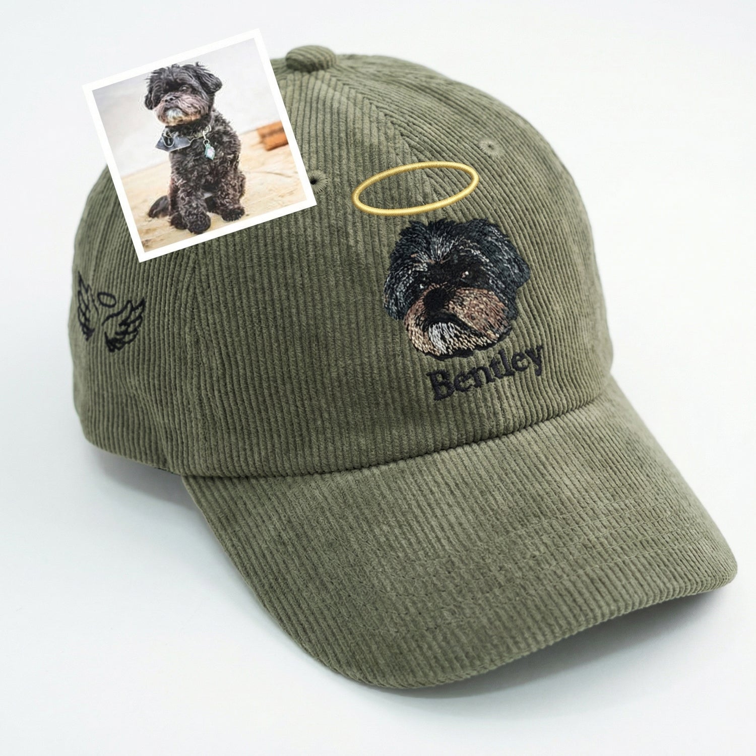 Custom Pet Memorial Portrait Hat - Personalized Pet Photo Cap